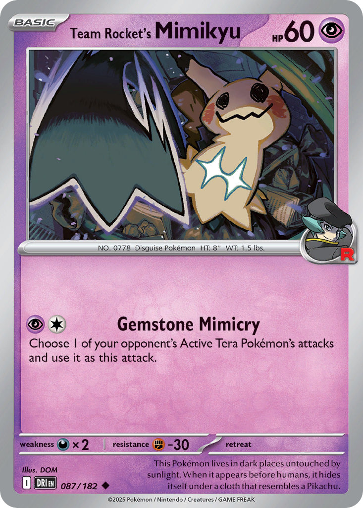 Team Rocket's Mimikyu 87/182 Destined Rivals