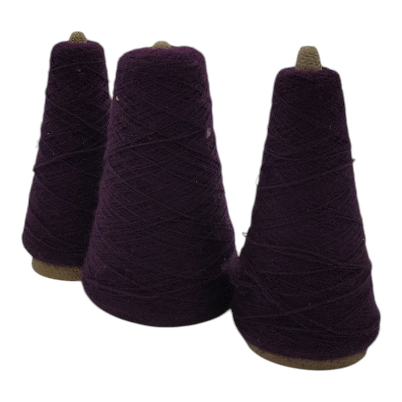 Vintage Unbranded Purple 9589 Yarn Cone Lot of 3