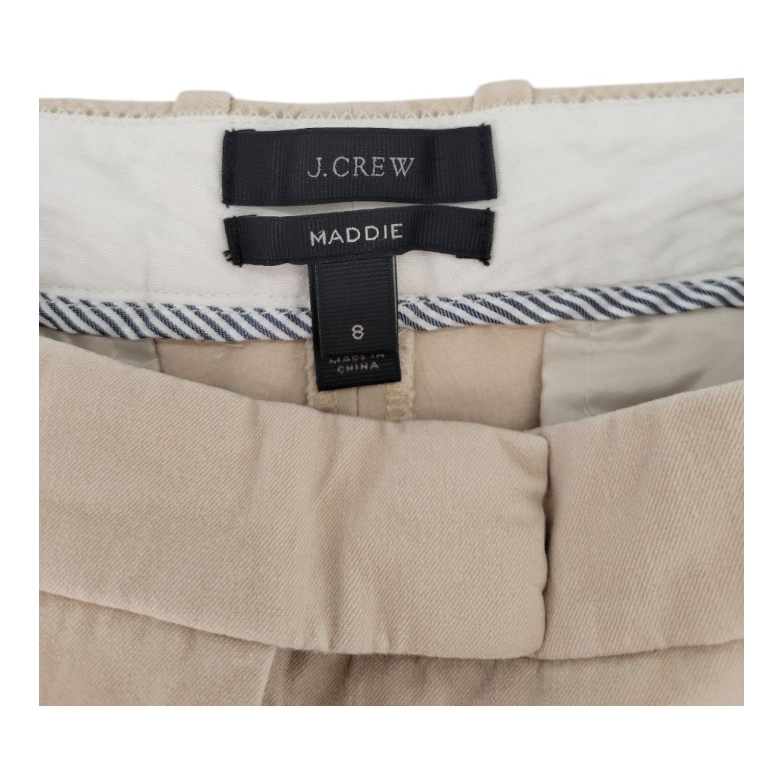 J Crew Maddie Beige Slim Fit Dress Pants Flat Front Womens Size 8