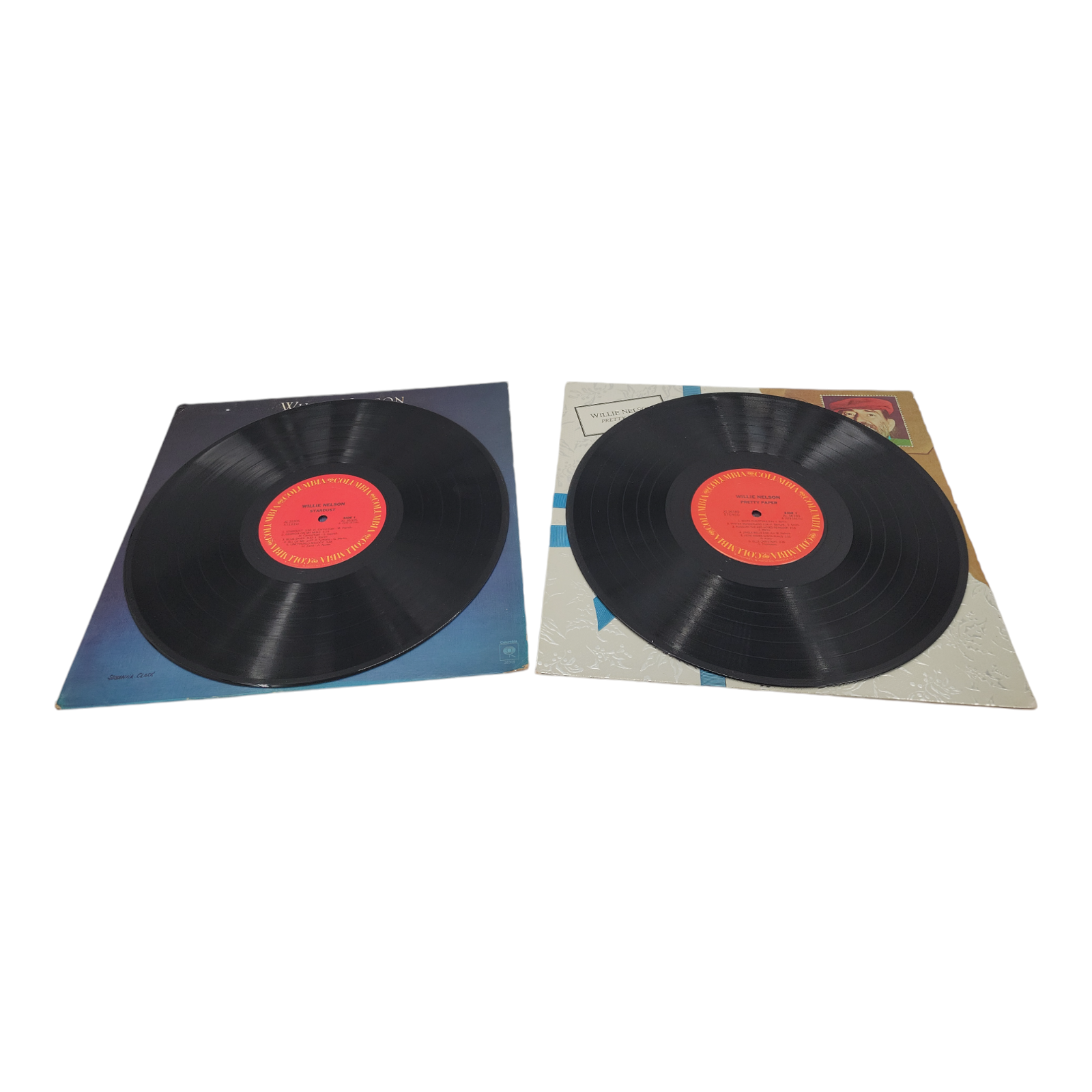 Vintage Willie Nelson Stardust and Pretty Paper Vinyl 2 LP Bundle