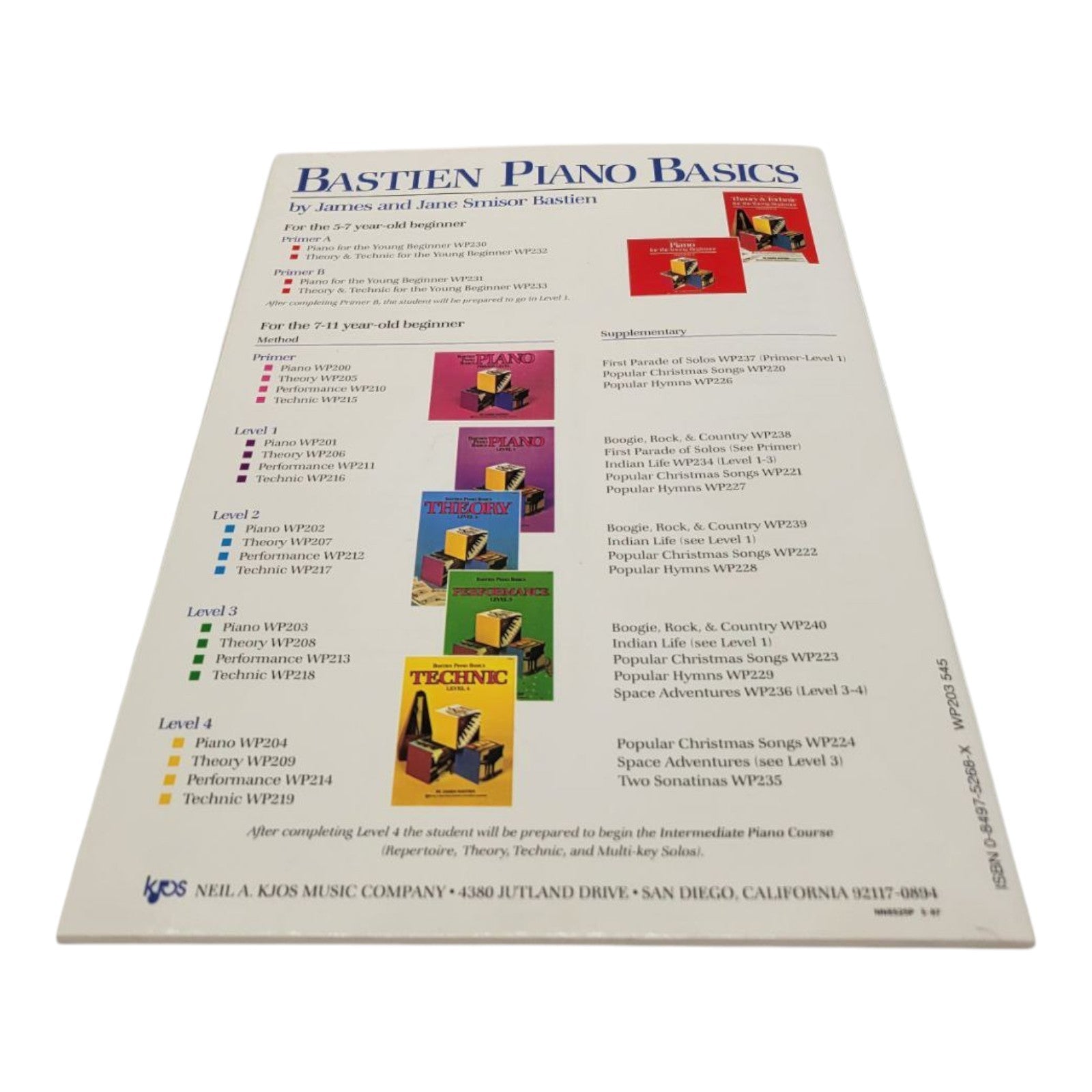 Bastien Piano Basics Level 3 Sheet Music Book by James Bastien WP203 1985