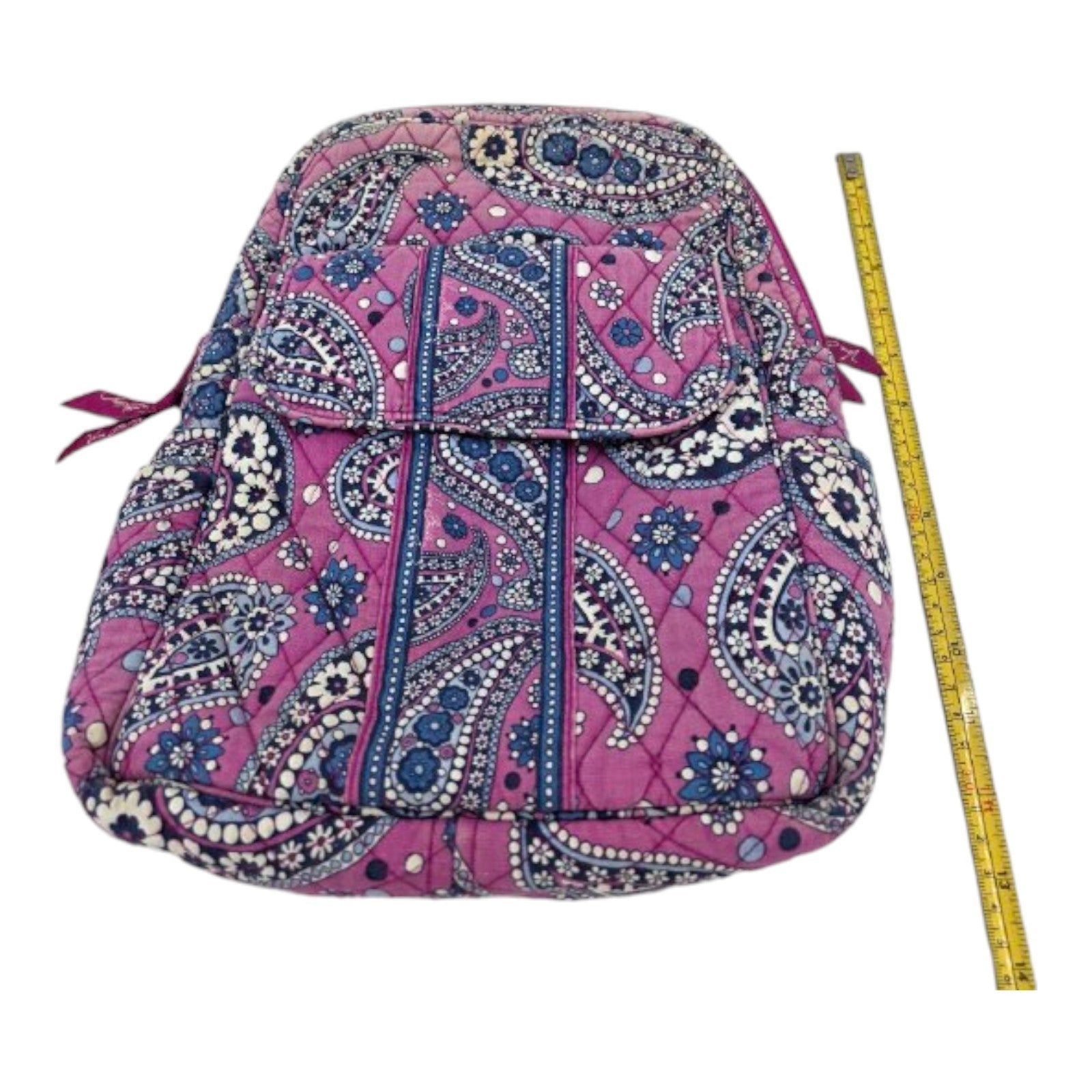 Vera Bradley Pink Purple Paisley Quilted Backpack Adjustable Straps 12x12