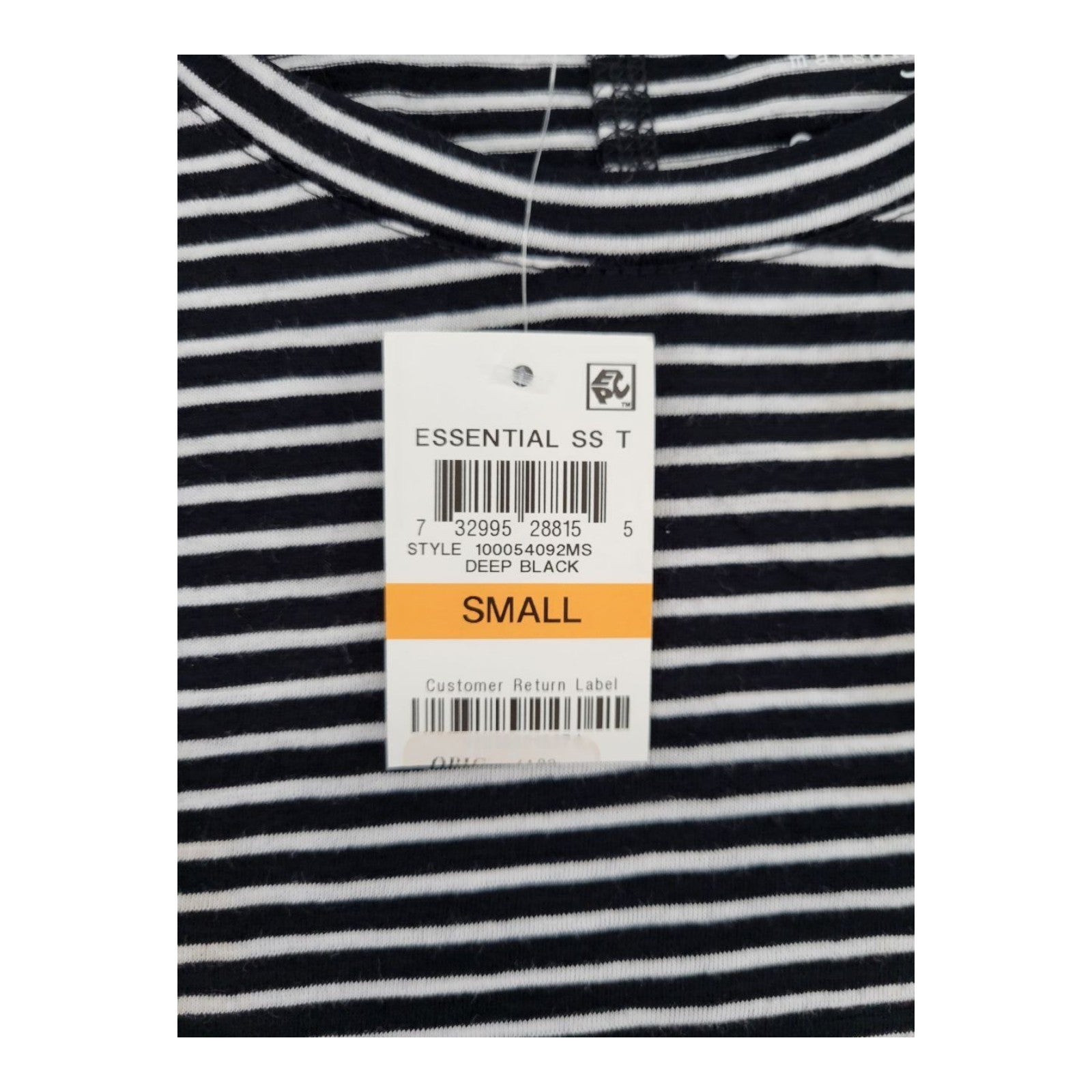 Maison Jules Women's Striped Tee XS Black White Short Sleeve Top
