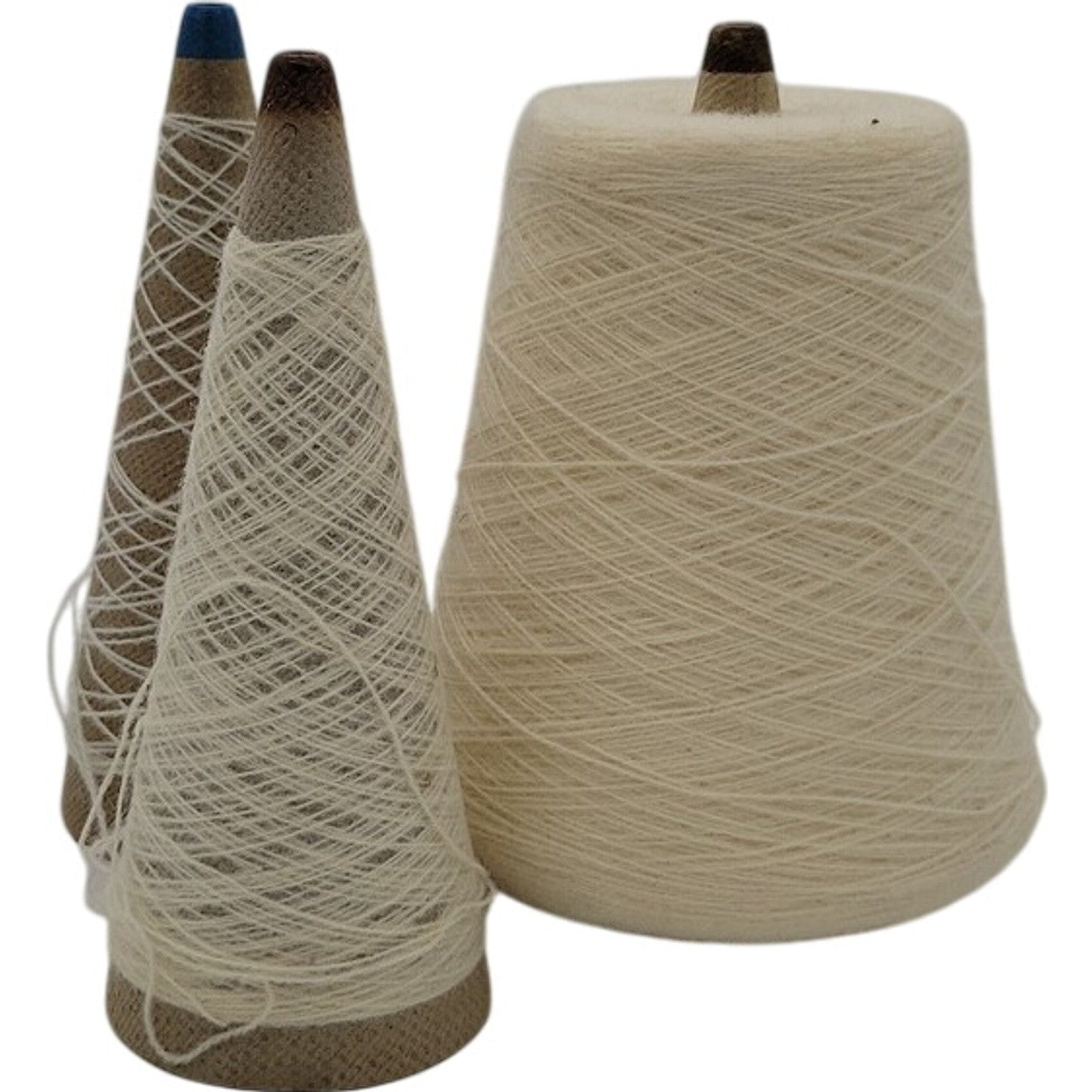 Vintage Templon 2/24 Wool Blend 70/30 Ivory Yarn Cone Lot S-71747 Lot of 3