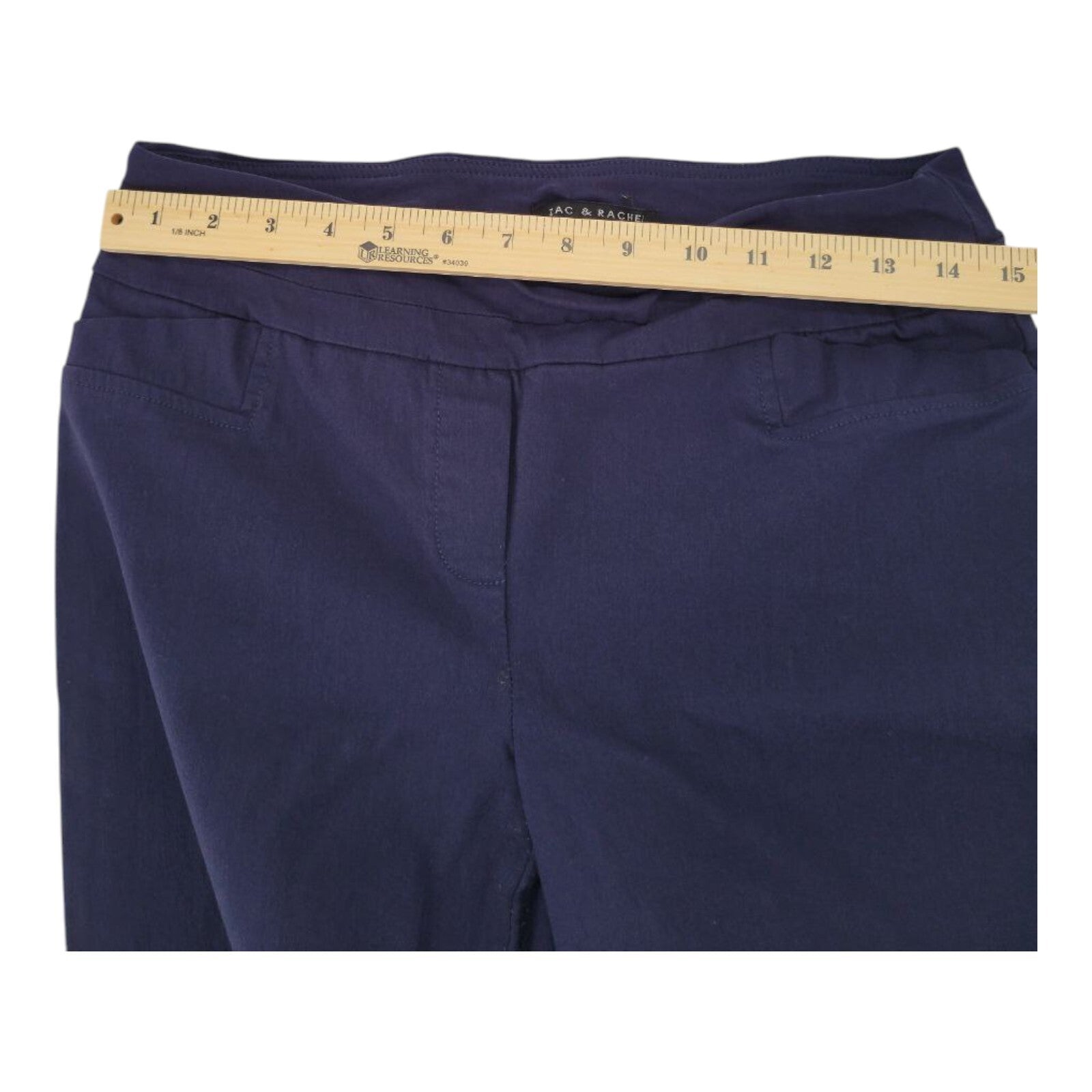 Zac & Rachel Navy Blue Pull On Stretch Pants Rayon Blend Womens Size 8