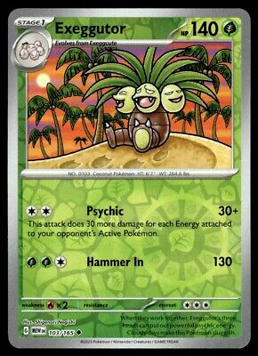 Pokemon 2023 Scarlet & Violet 151 Exeggutor Reverse Holo Uncommon #103 Near Mint