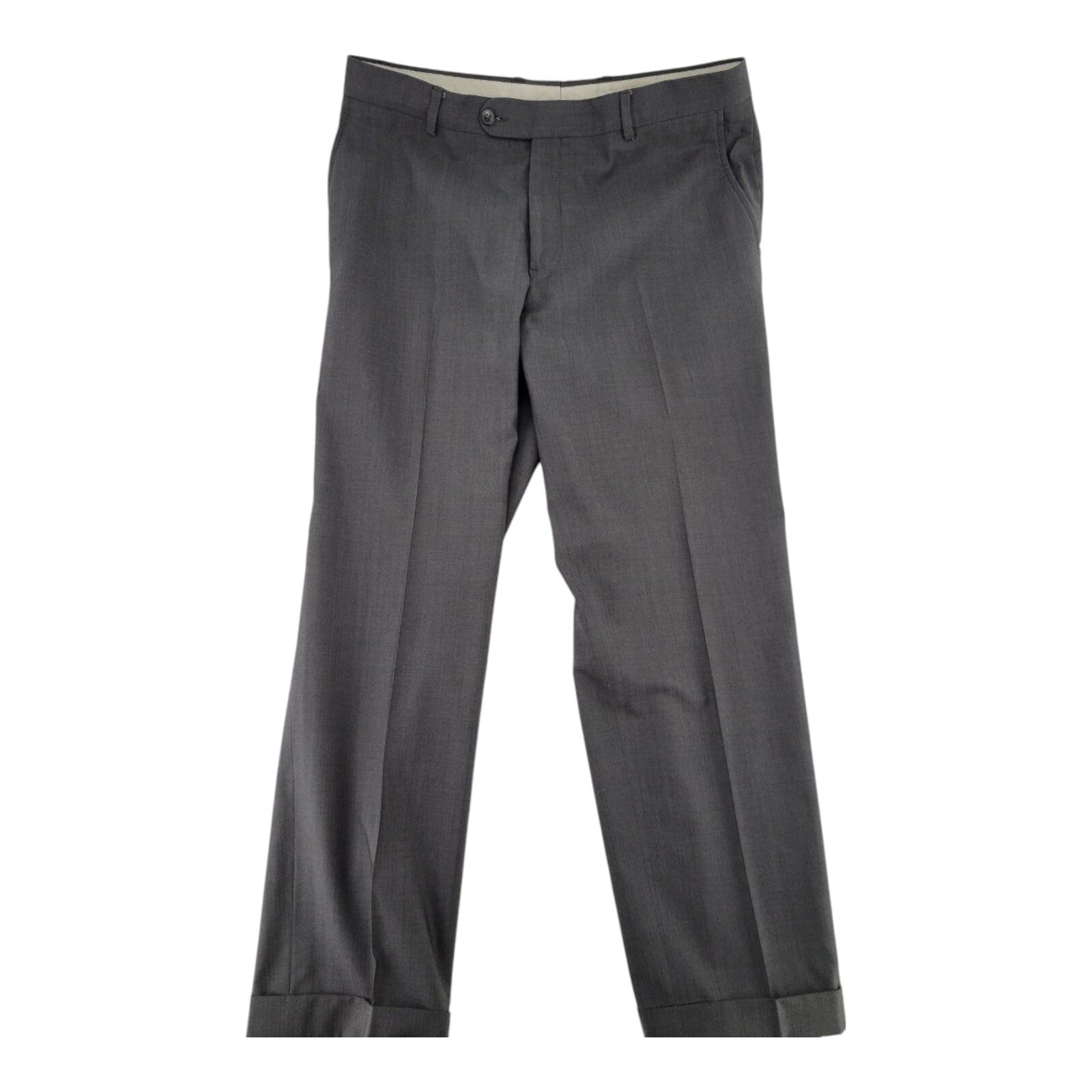 Joseph Abboud Reda Wool Dress Pants Gray Flat Front Size 34 Regular