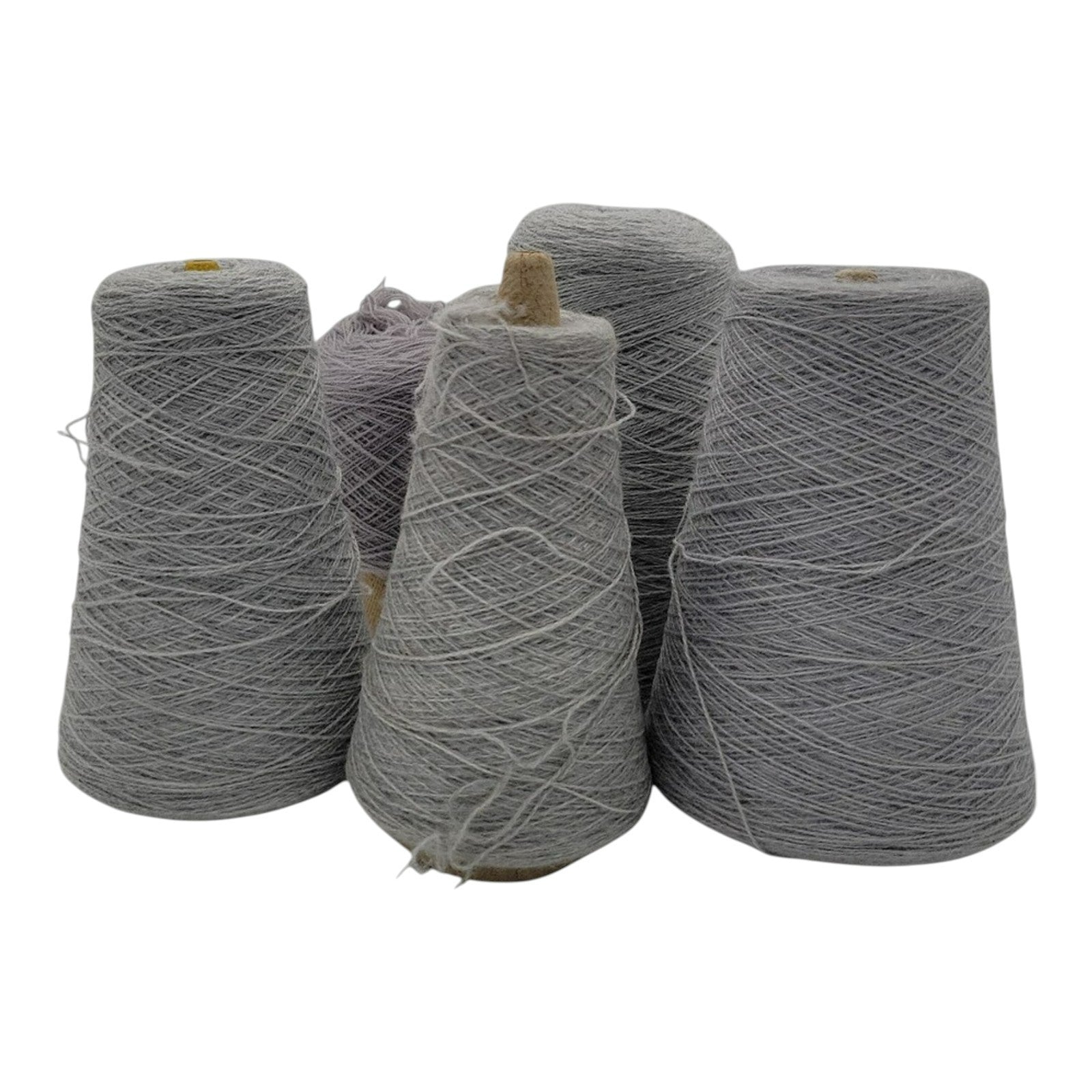 Vintage Milliken Yarns Silver Grey 2/24 Acrylic Yarn Cone 68245 Lot of 5