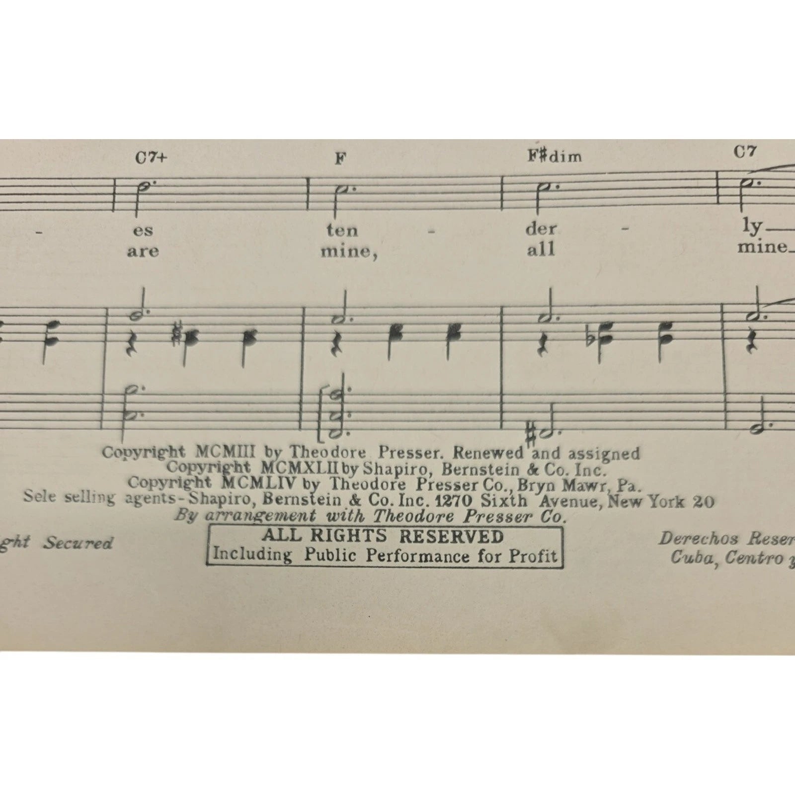 Vintage 1954 Sheet Music Melody Of Love Vocal Edition by Tom Glazer H. Engelmann