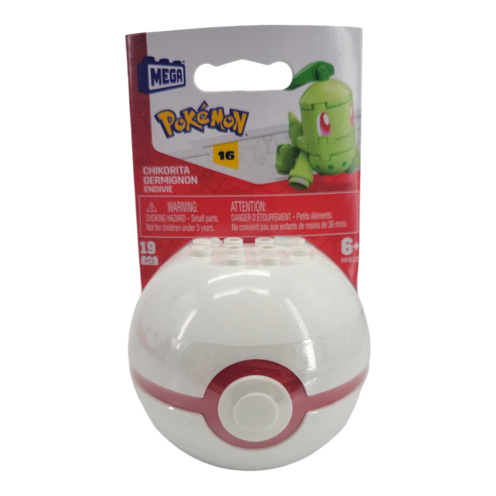 MEGA Pokemon Chikorita Building Set with 19 Pieces and Poke Ball Series 16