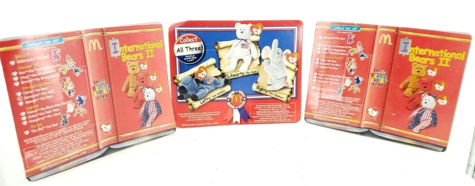 1999 TY International Bears II Spangle and Germania with 1996 Liberty the Bear