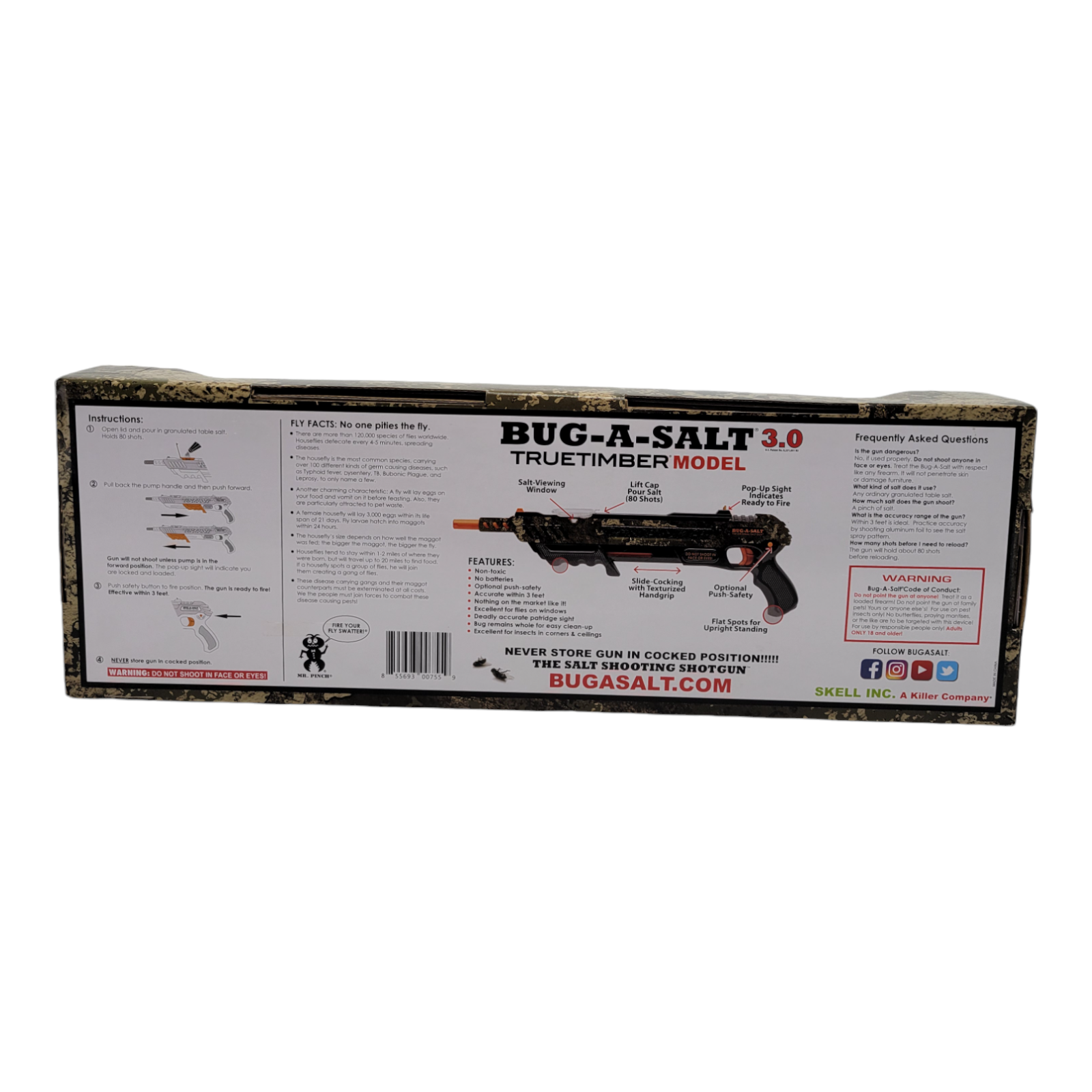 Bug-A-Salt 3.0 TrueTimber Strata Model Non-Toxic Pest Control Salt Gun