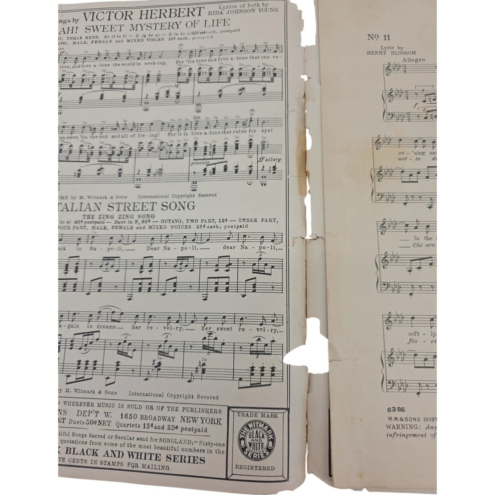 Neapolitan Love Song Sweet One How My Heart Is Yearning 1915 Sheet Music