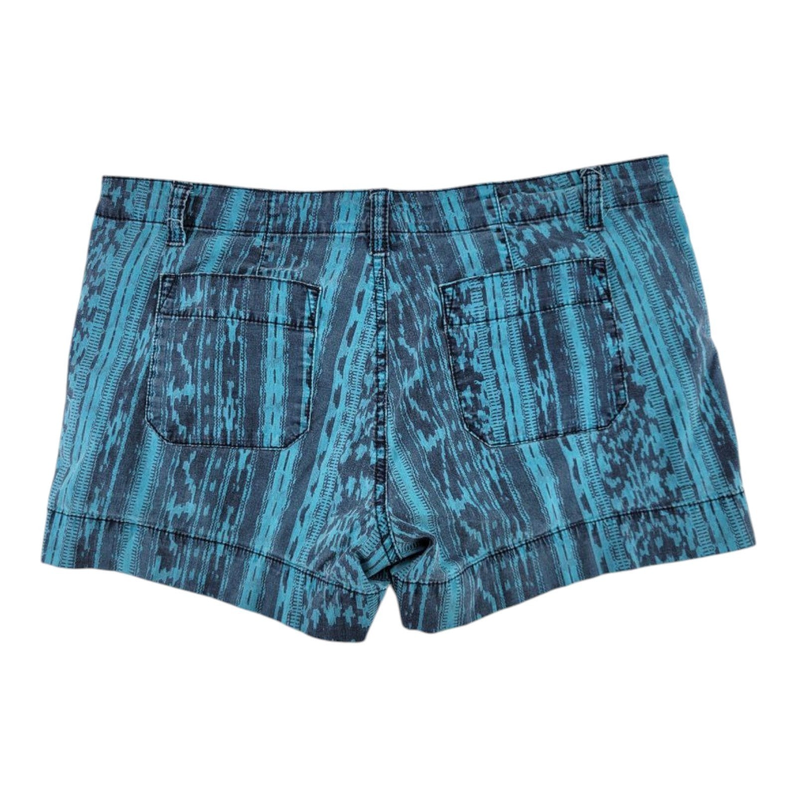 Calvin Klein Jeans Womens Blue Tribal Print Cotton Stretch Shorts Size 12
