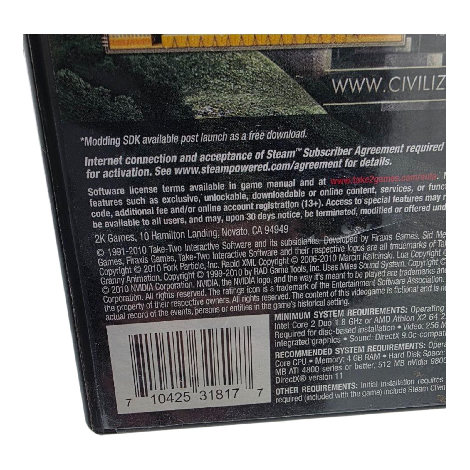 Sid Meier's Civilization V PC DVD-ROM Game 2010 Complete CIB 2K Games Tested
