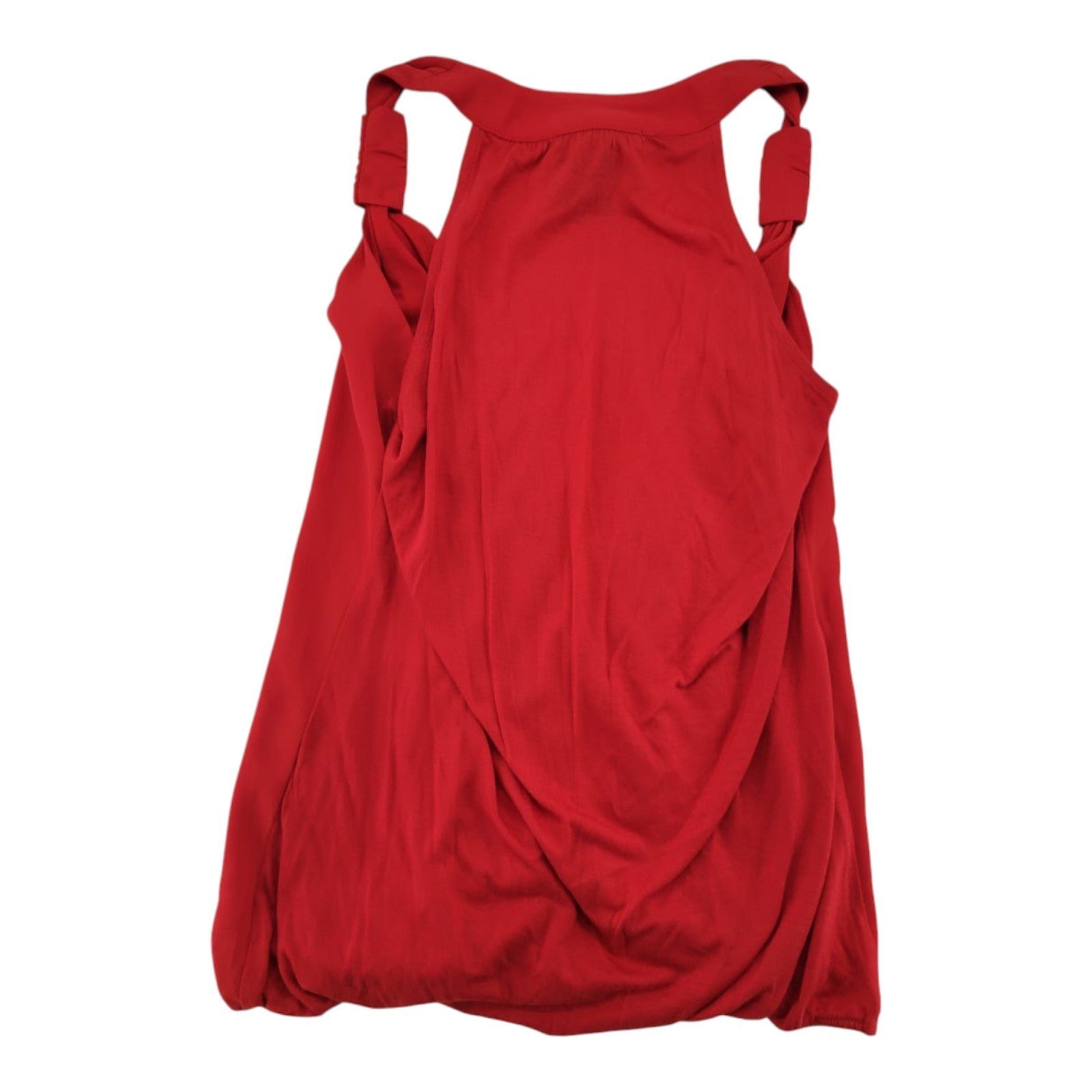 INC International Concepts Women's Real Red Sleeveless Blouse Draped Front Size