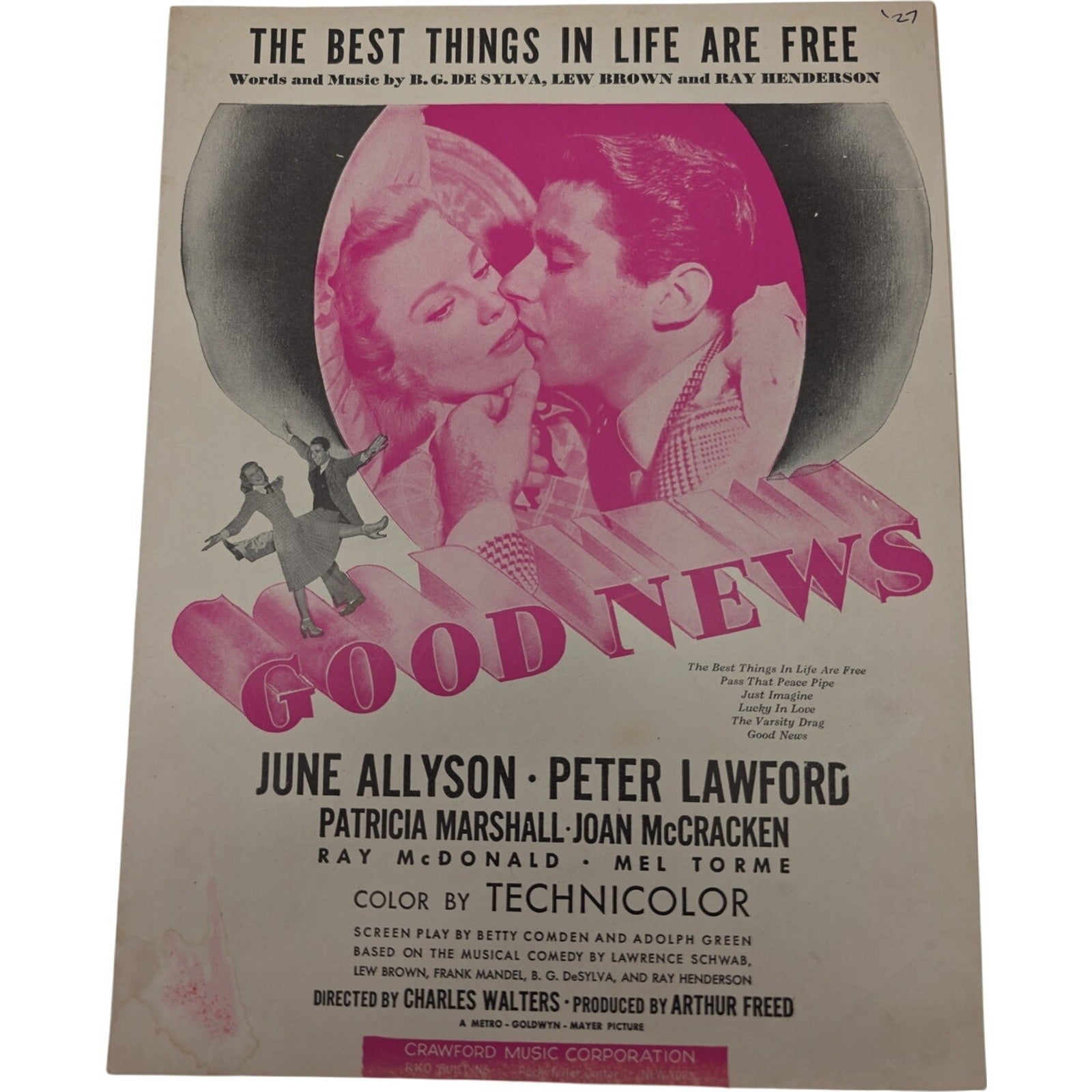 1927 The Best Things in Life Are Free Sheet Music from Good News by BG De Sylva