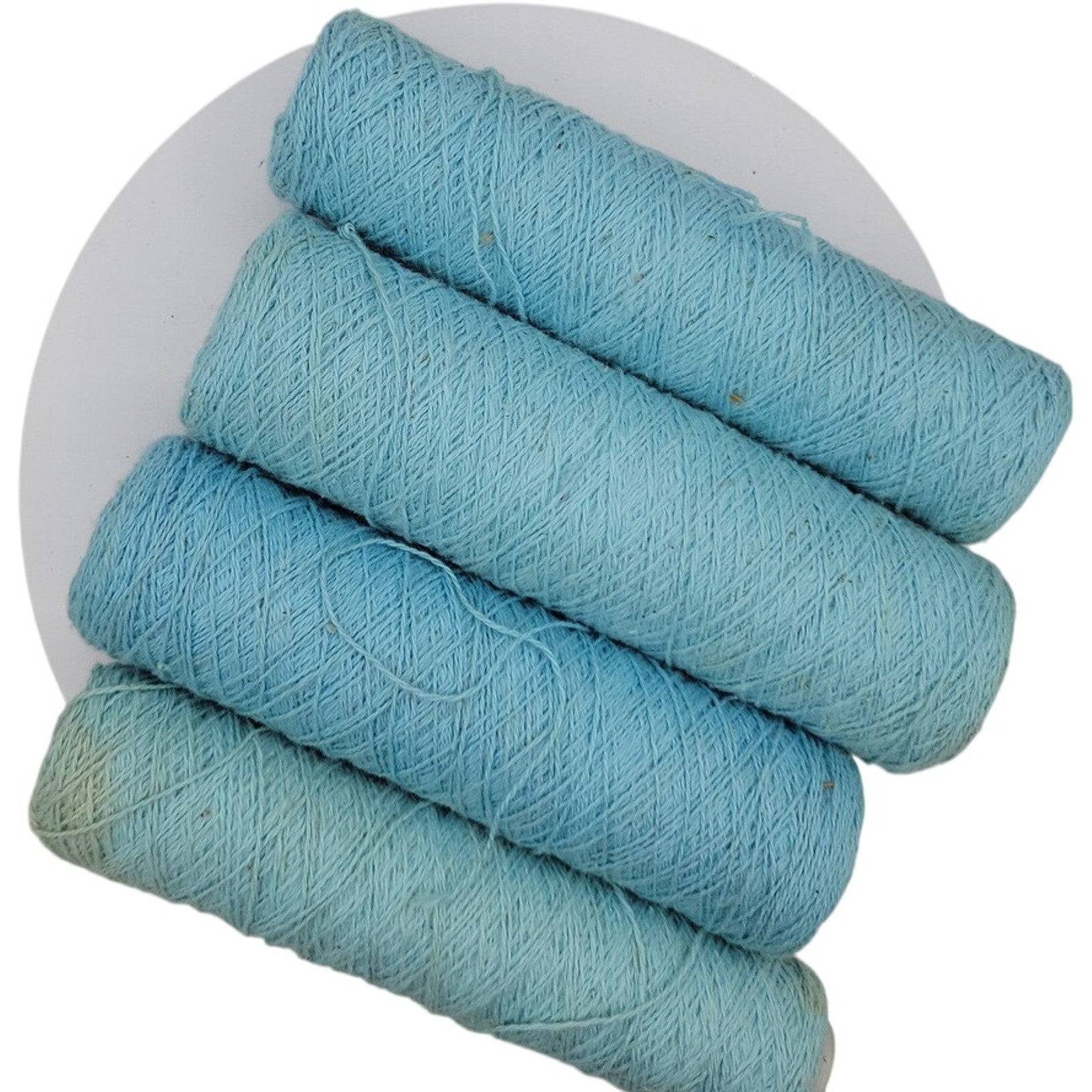 Vintage Teal Blue Weaving Knitting Crochet Cone Yarn Lot of 4