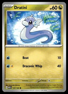 Pokemon 2023 Scarlet & Violet 151 Dratini Common #147 Near Mint Card