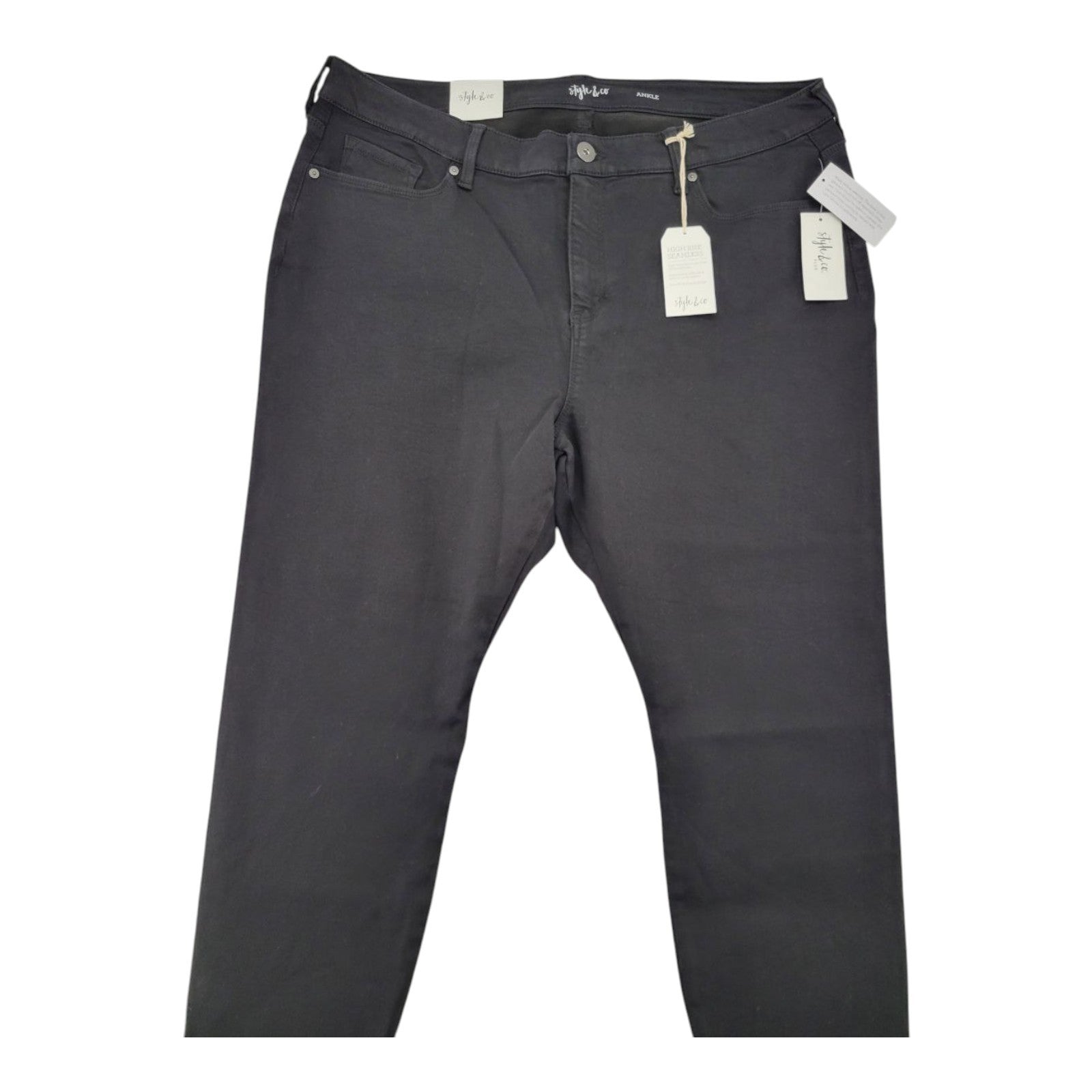 Style & Co Plus High Rise Jeggings 20W Black Ankle Seamless Pants
