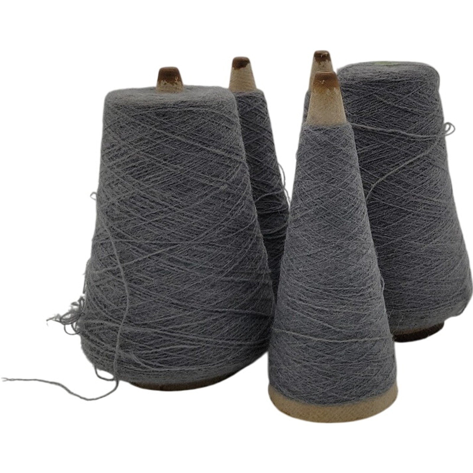 Vintage Templon Flannel Heather Gray Wool Blend 2/24 Cone Yarn Lot of 5