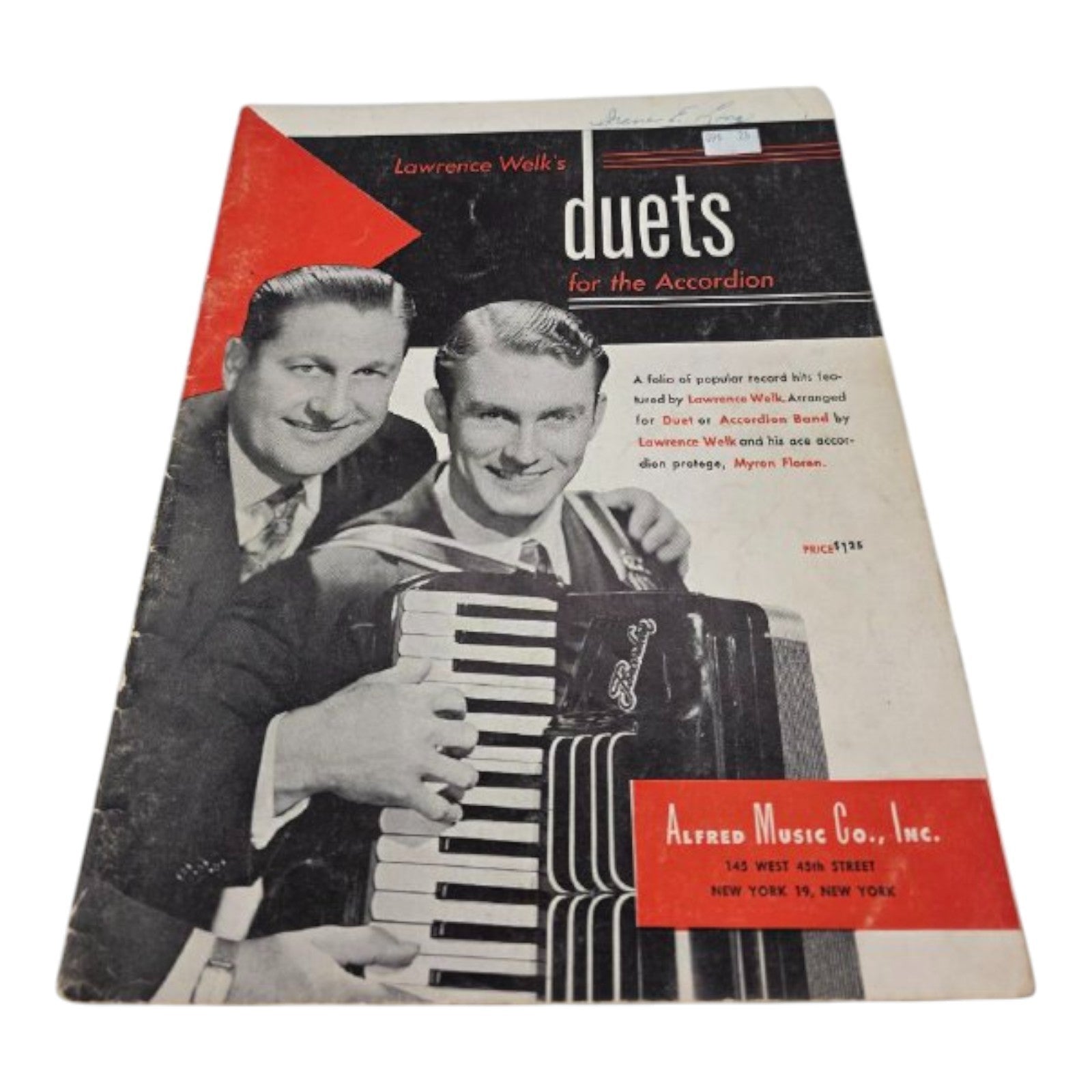 Lawrence Welk’s Duets for the Accordion Piano Accordion Sheet Vintage Music Book