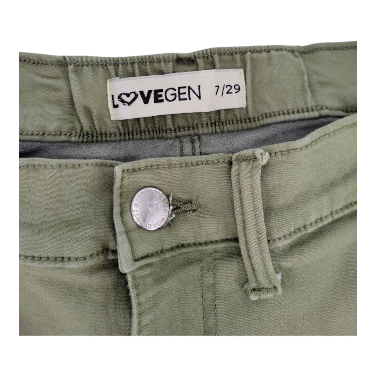 LoveGen Women's Utility Cargo Pants Size 7/29 Multi-Pocket Drawstring Hem