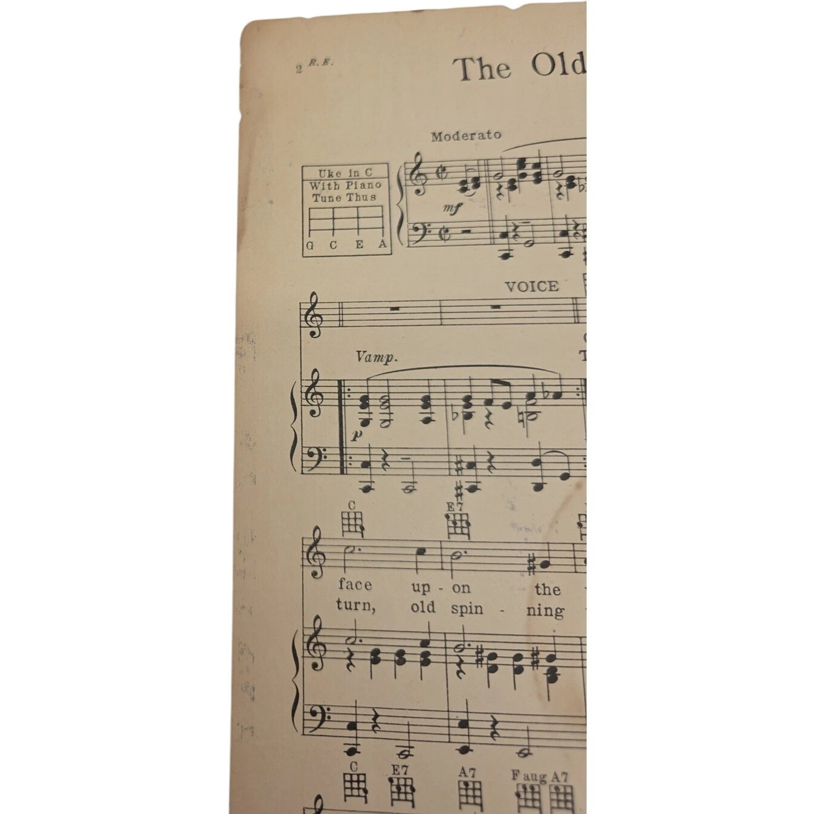 The Old Spinning Wheel by Billy Hill Sheet Music Featuring Ted Lewis Columbia