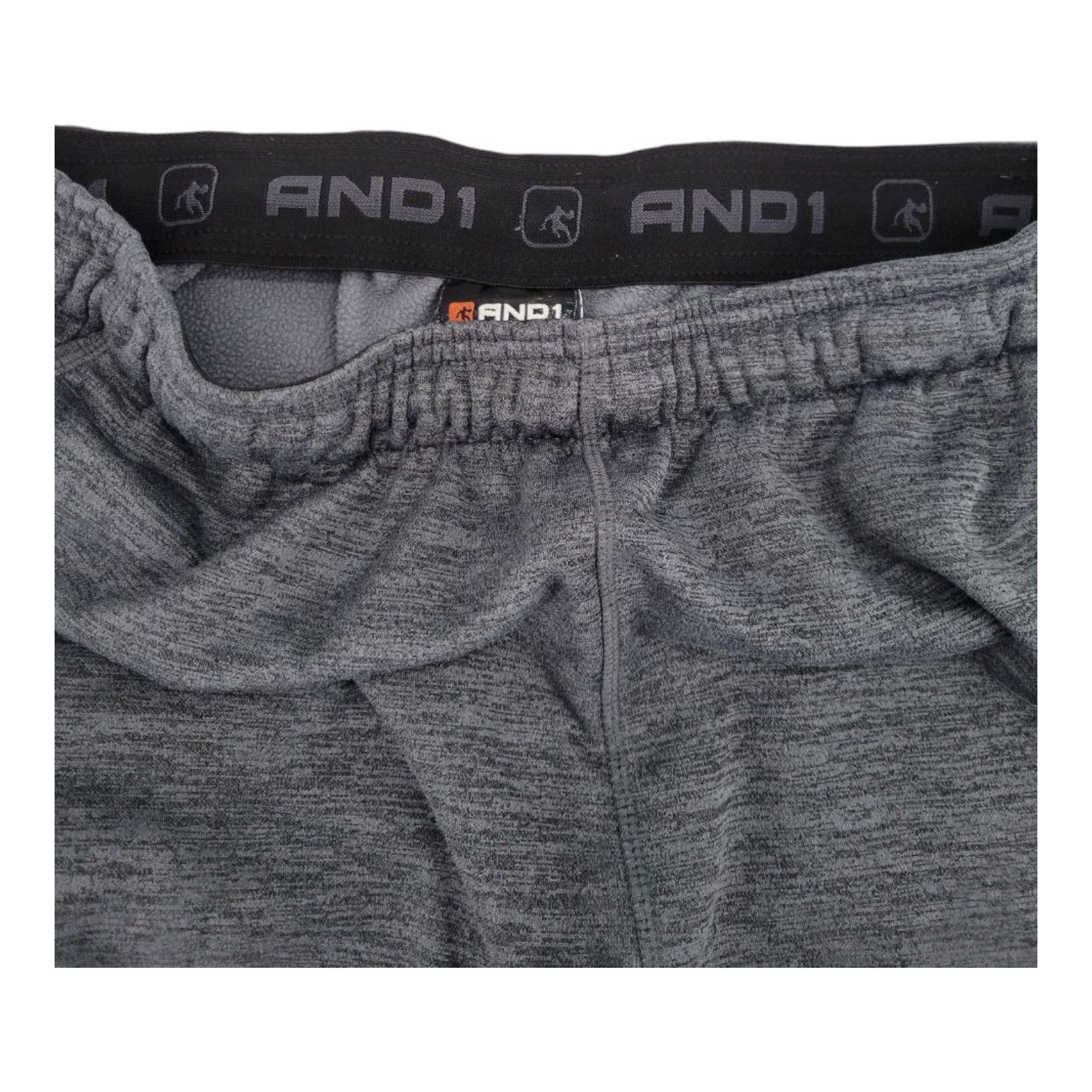 AND1 Men's Gray Fleece Jogger Sweatpants Size L Zipper Pockets Pull-On