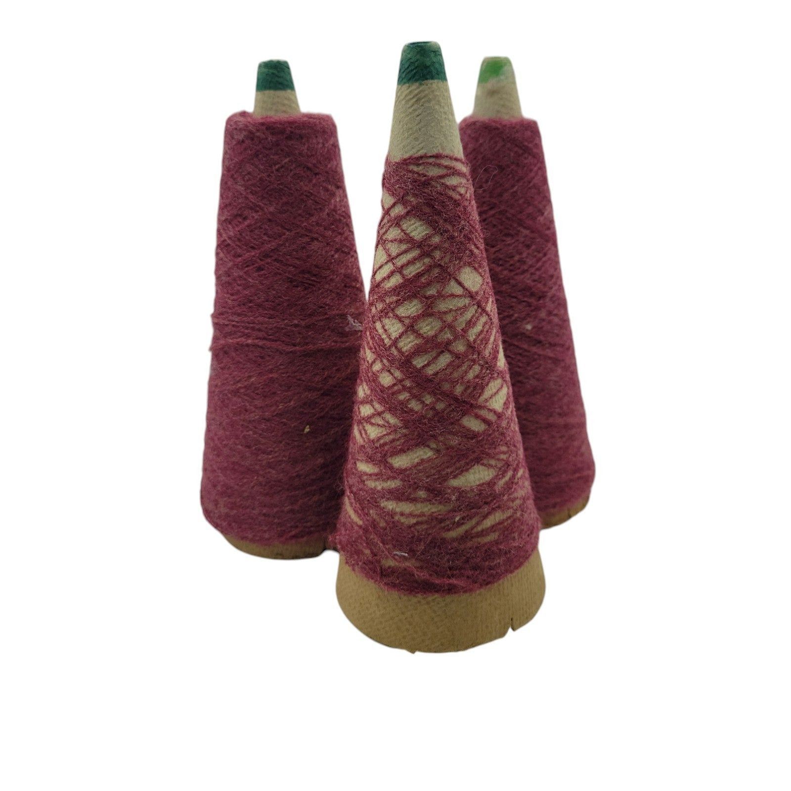 Vintage Templon 2/24 Berry Heather Yarn Cone Lot of 3