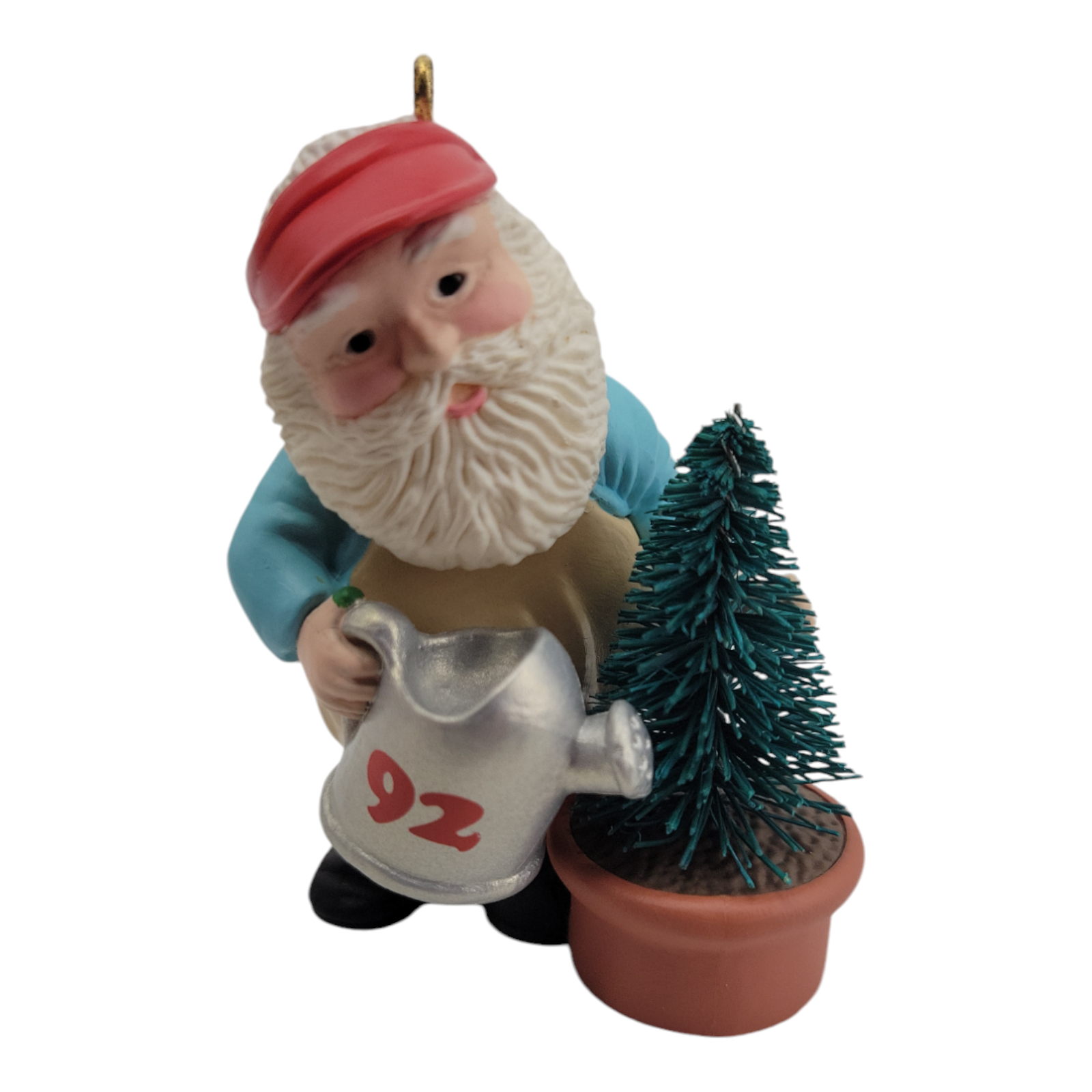 1992 Hallmark Keepsake Green Thumb Santa Ornament Collectible Holiday Decor