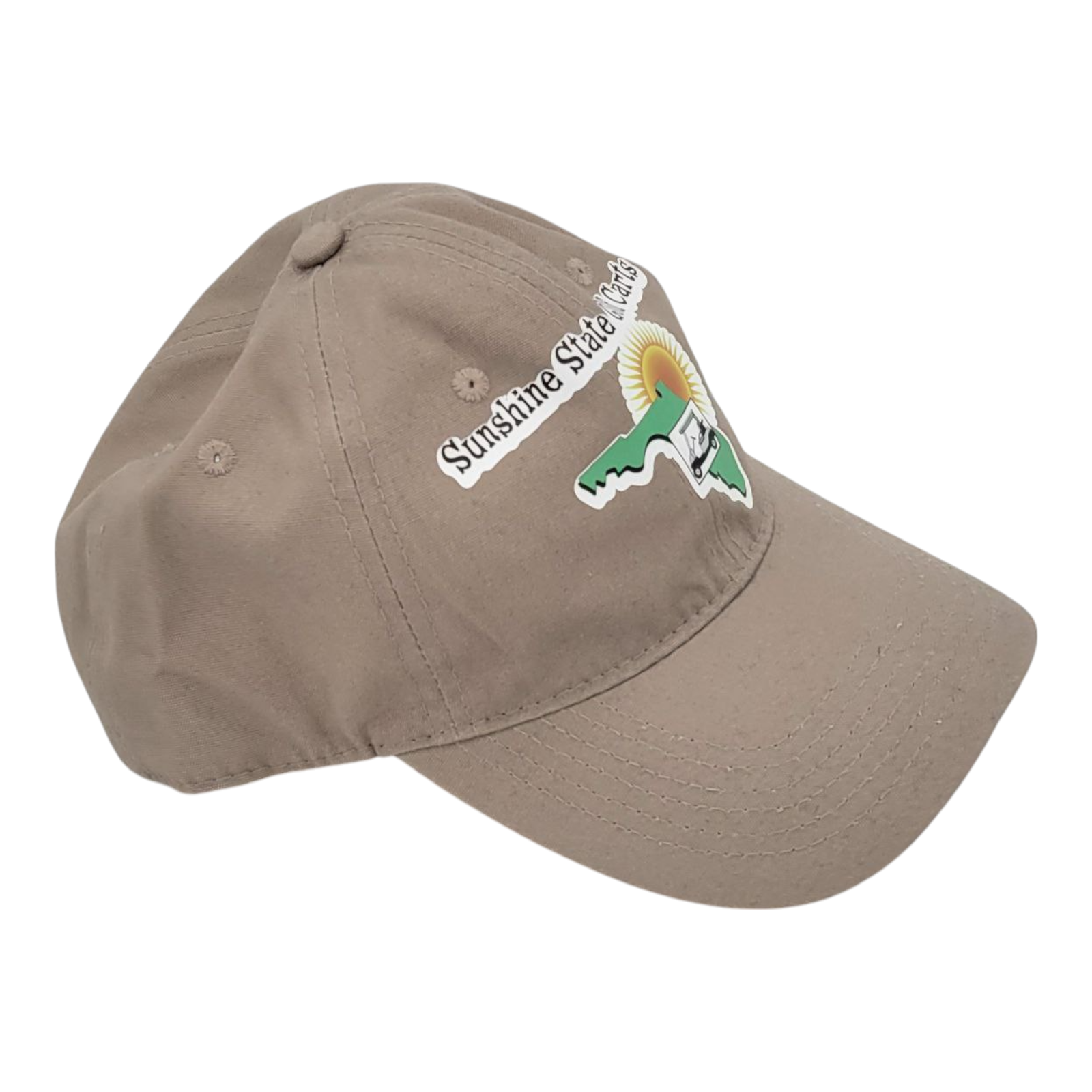 Sunshine State Golf Carts Unstructured Tan Adjustable Baseball Hat with Logo