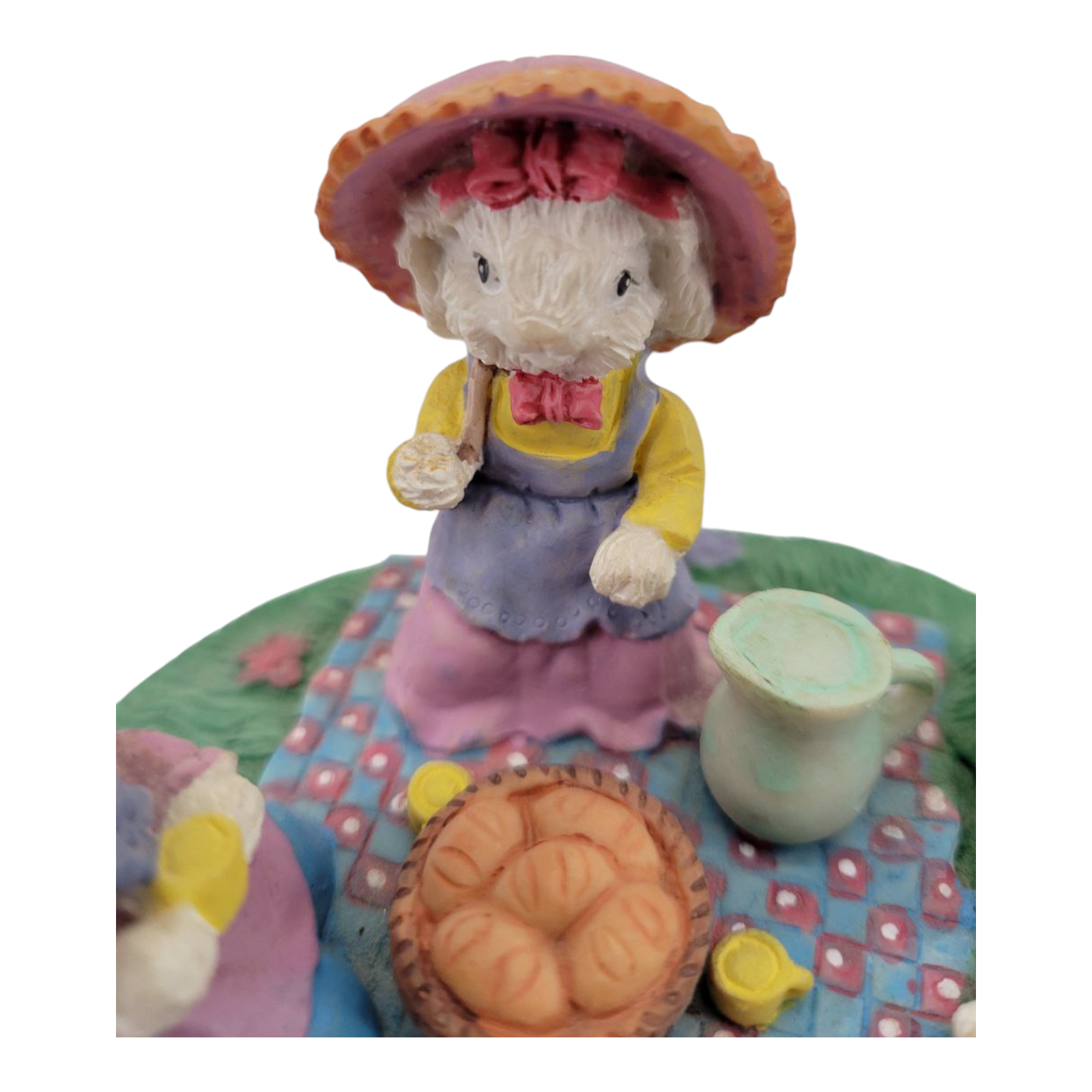 Vintage Easter Bunny Family Picnic Figurine Collectible Decor