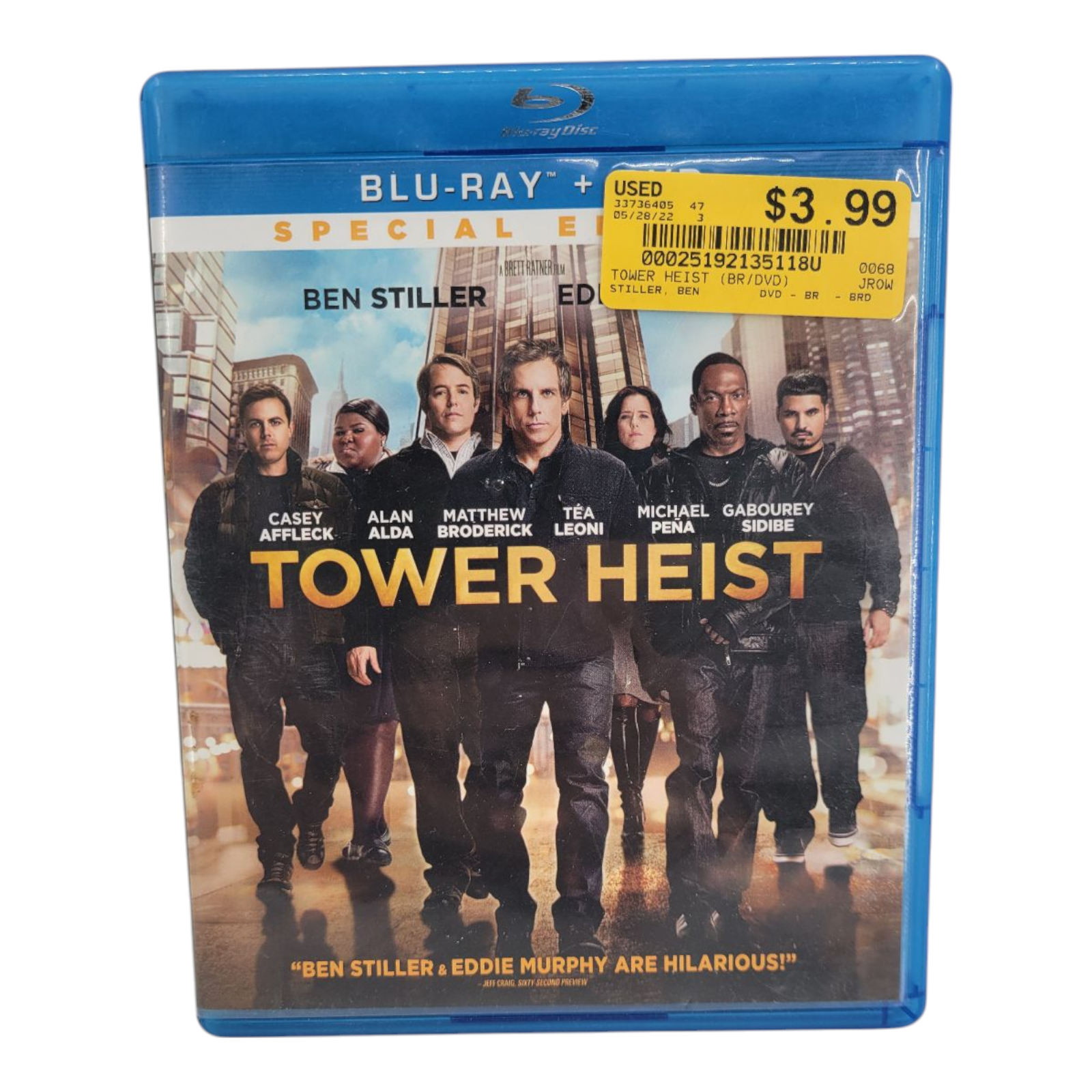 Tower Heist Blu-ray DVD Combo Special Edition Ben Stiller Eddie Murphy