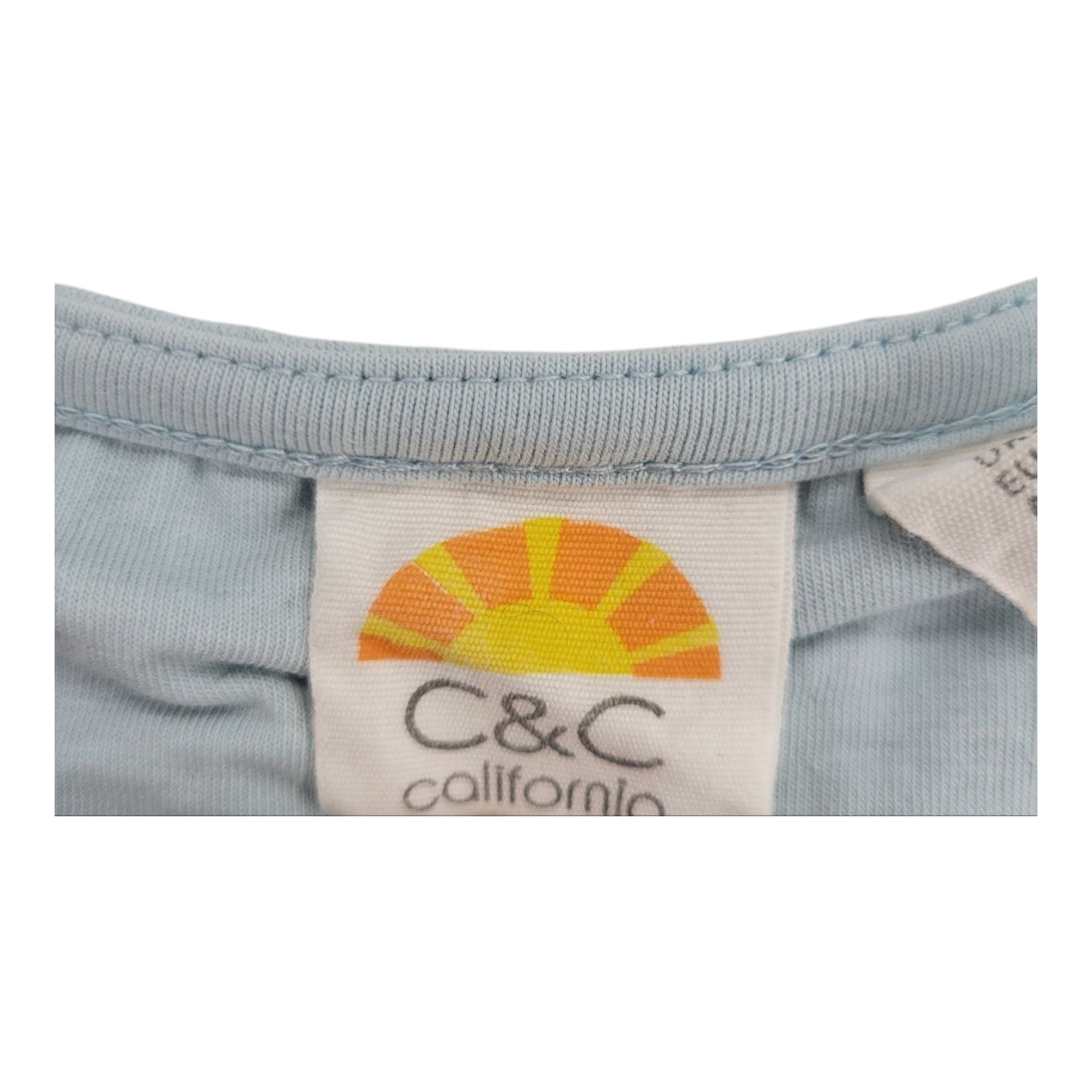 C&C California Women's Light Blue Textured Tank Top Casual Sleeveless L