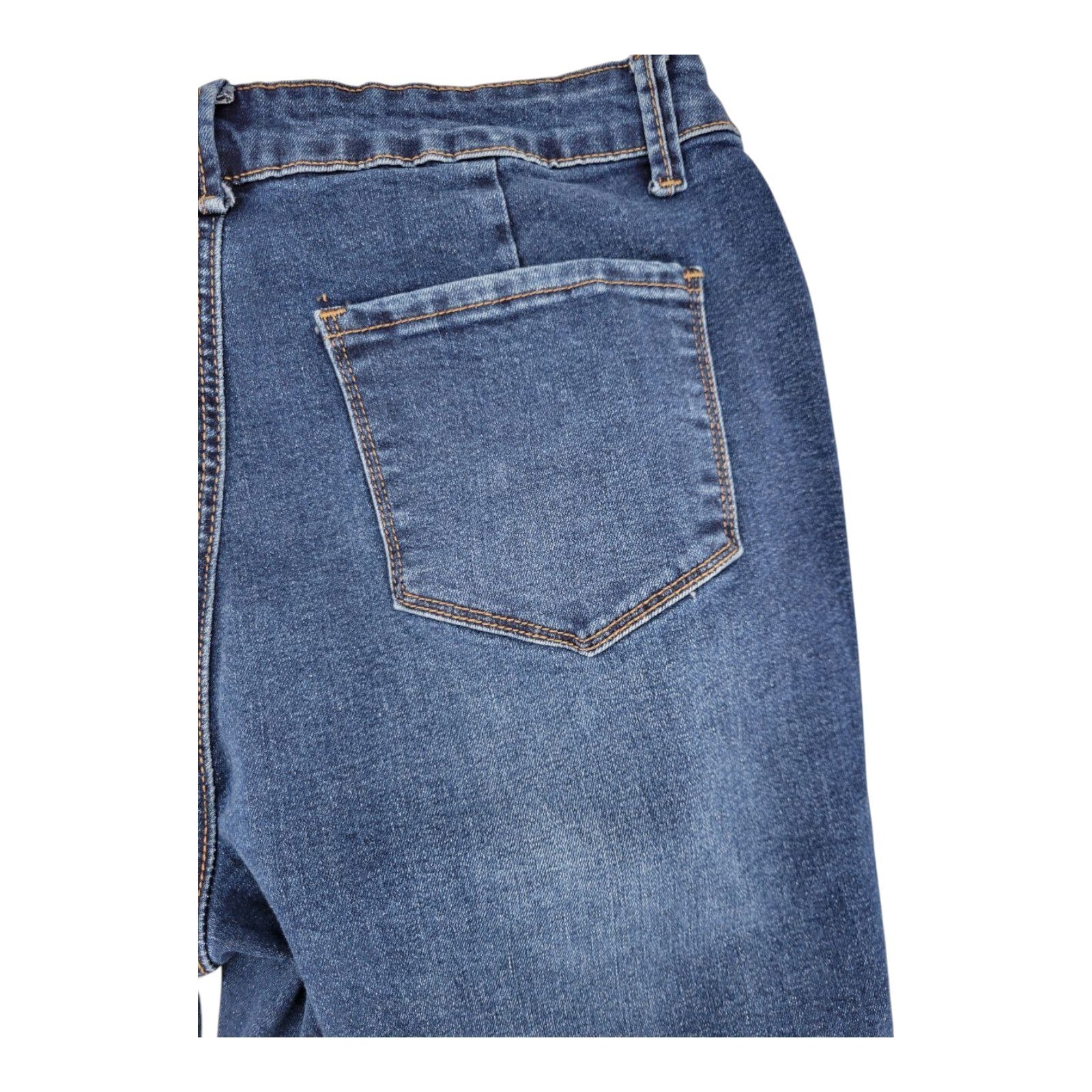 Flamingo Womens Stretch Denim Straight Leg Jeans Blue Size L