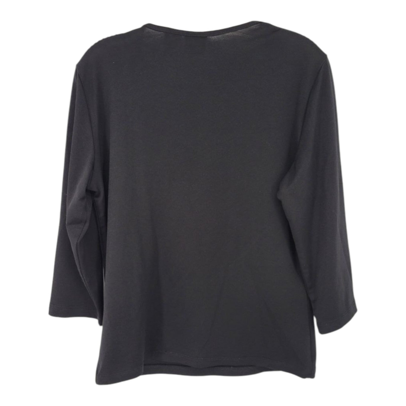 Xhilaration Women's Black Stretch Square Neck Top 3/4 Sleeve Size M