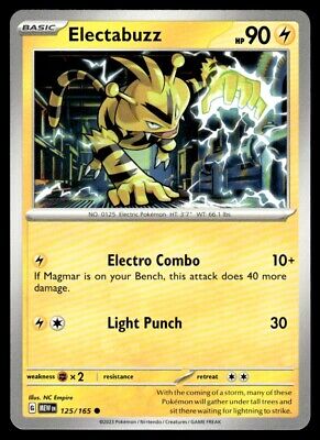 Pokemon 2023 Scarlet & Violet 151 Electabuzz Common #125 Near Mint Card