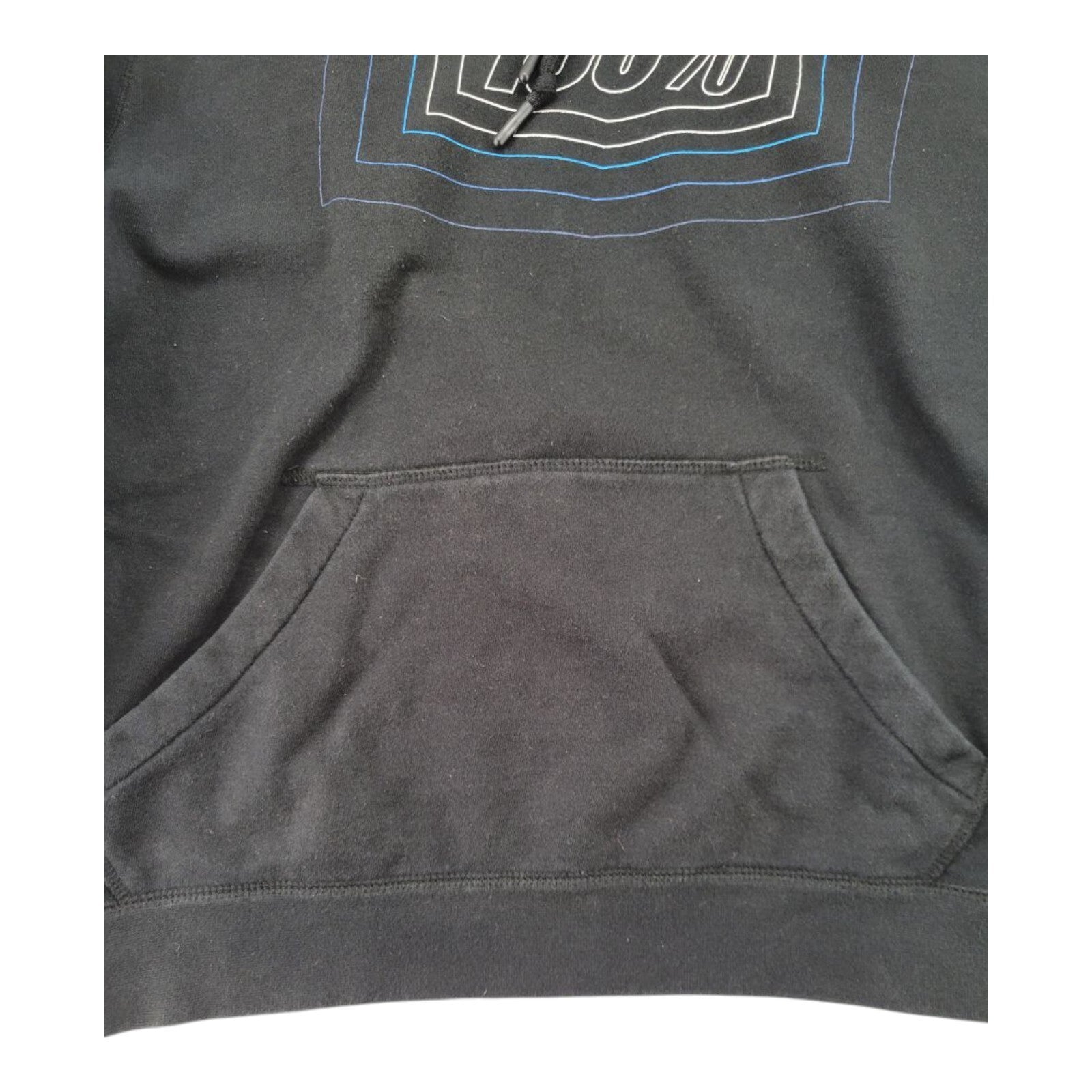 100 Percent 100% Black Graphic Sweatshirt Pullover Hoodie Mens Size L
