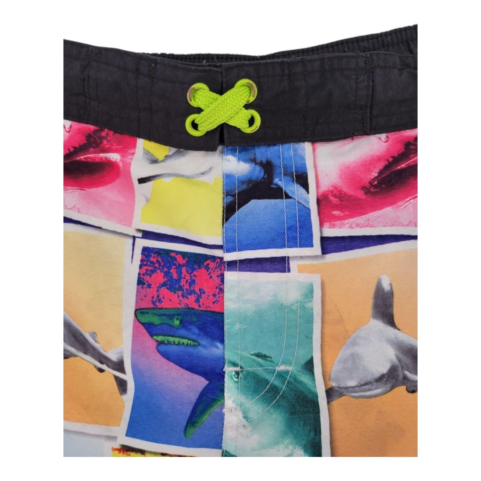 Wonder Nation Swim Trunks Boys Multicolor Shark Print Board Shorts Size XL 14-16