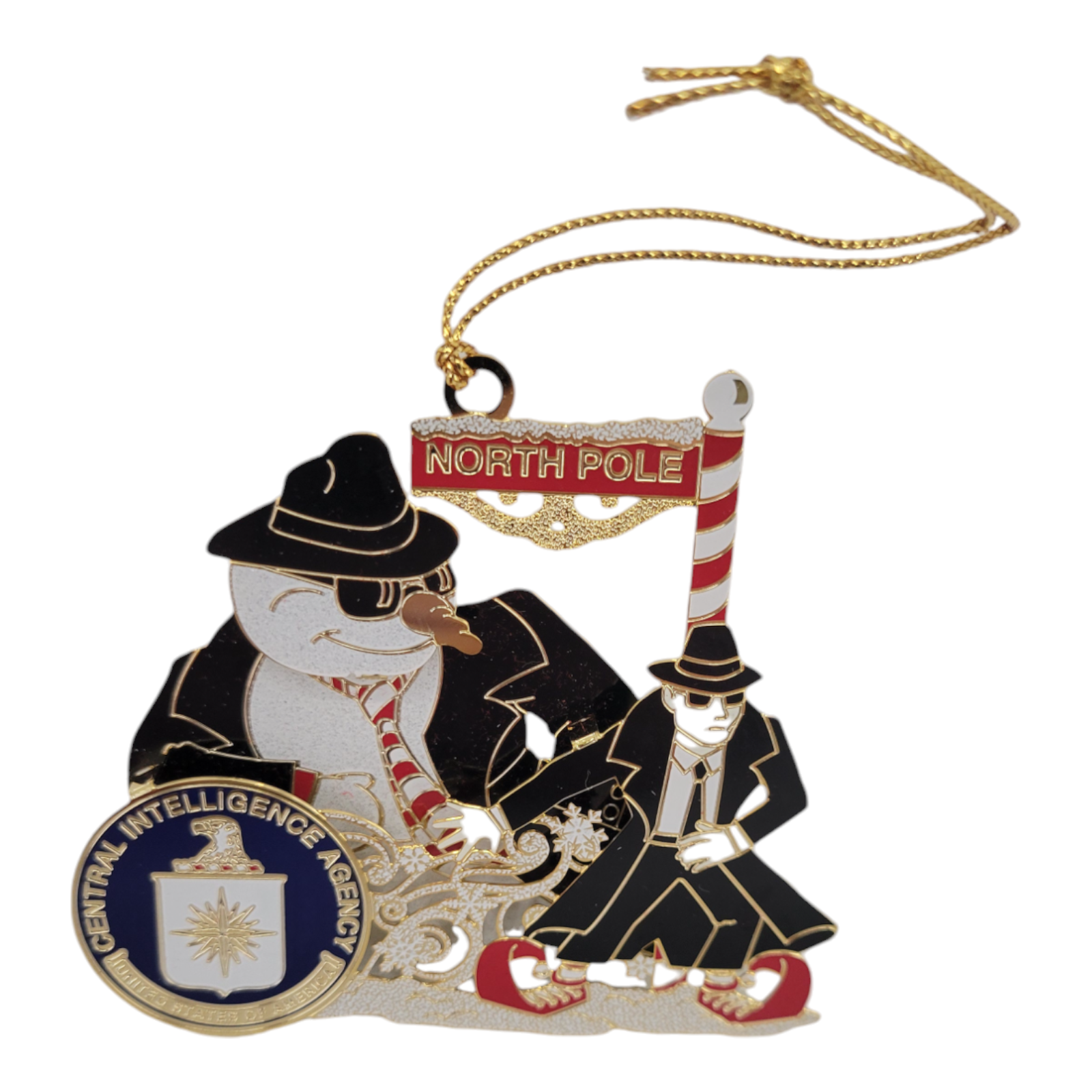 CIA Spy Snowman Christmas Ornament Central Intelligence Agency North Pole