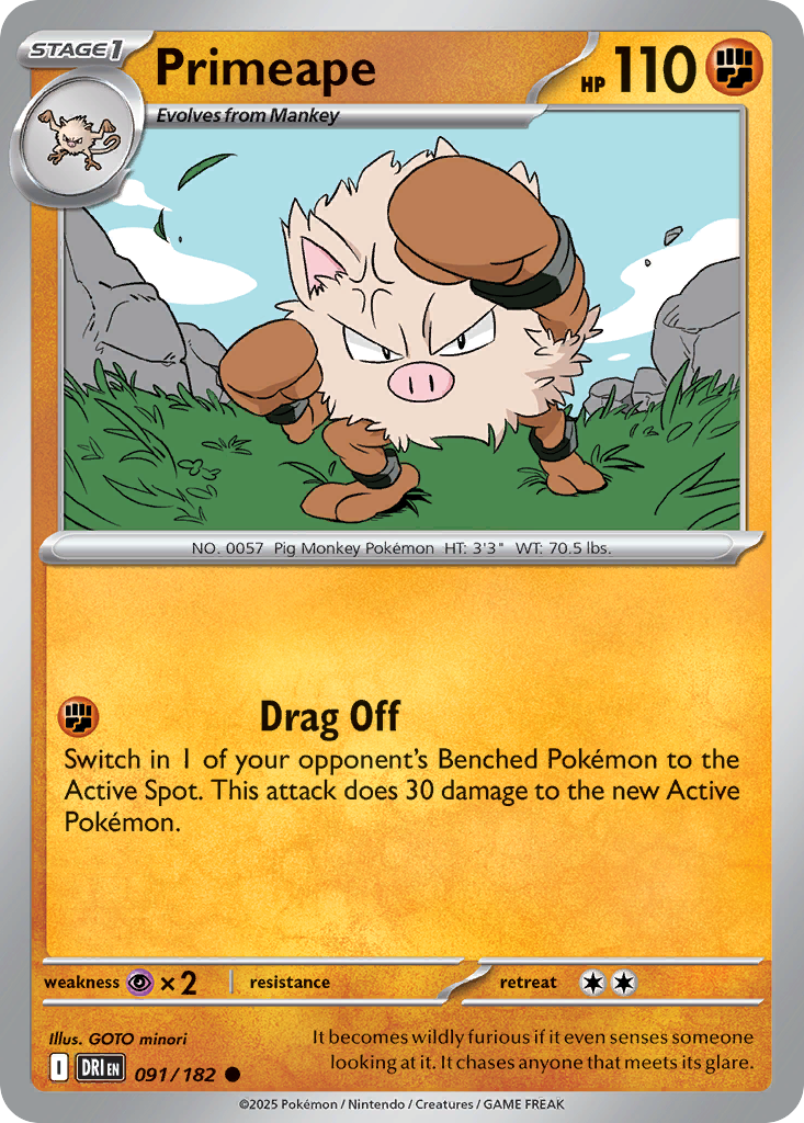 Primeape 91/182 Destined Rivals