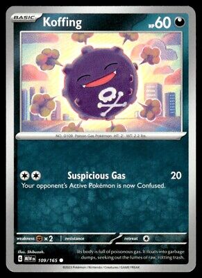 Pokemon 2023 Scarlet & Violet 151 Koffing Common #109 Near Mint Card