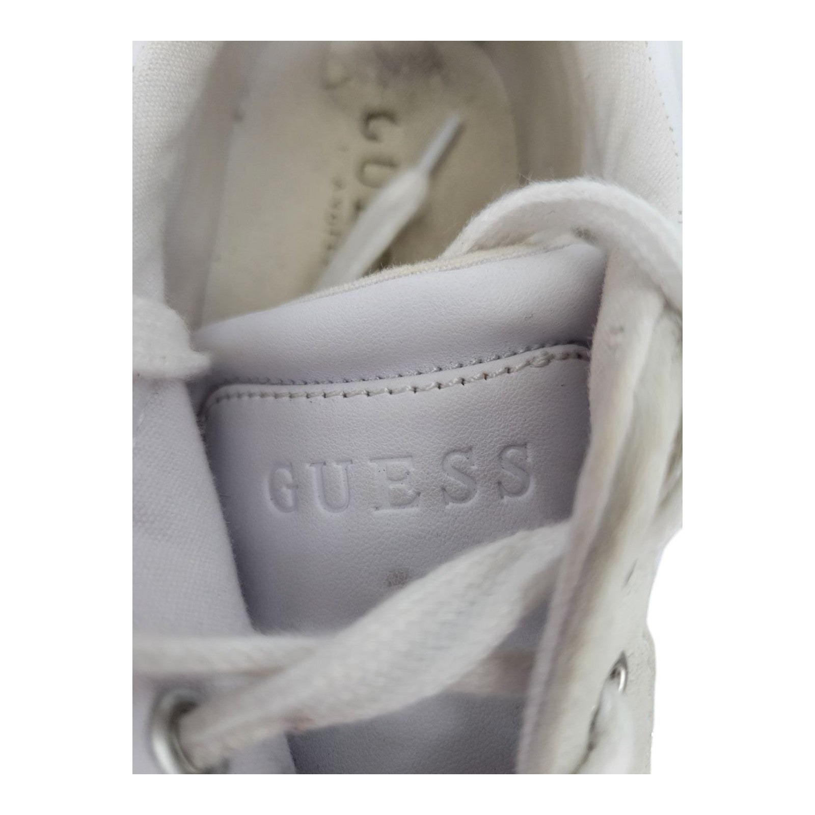 GUESS Glitter Leopard Print Sneakers ASTRAY3 White Blue Womens 8.5 M