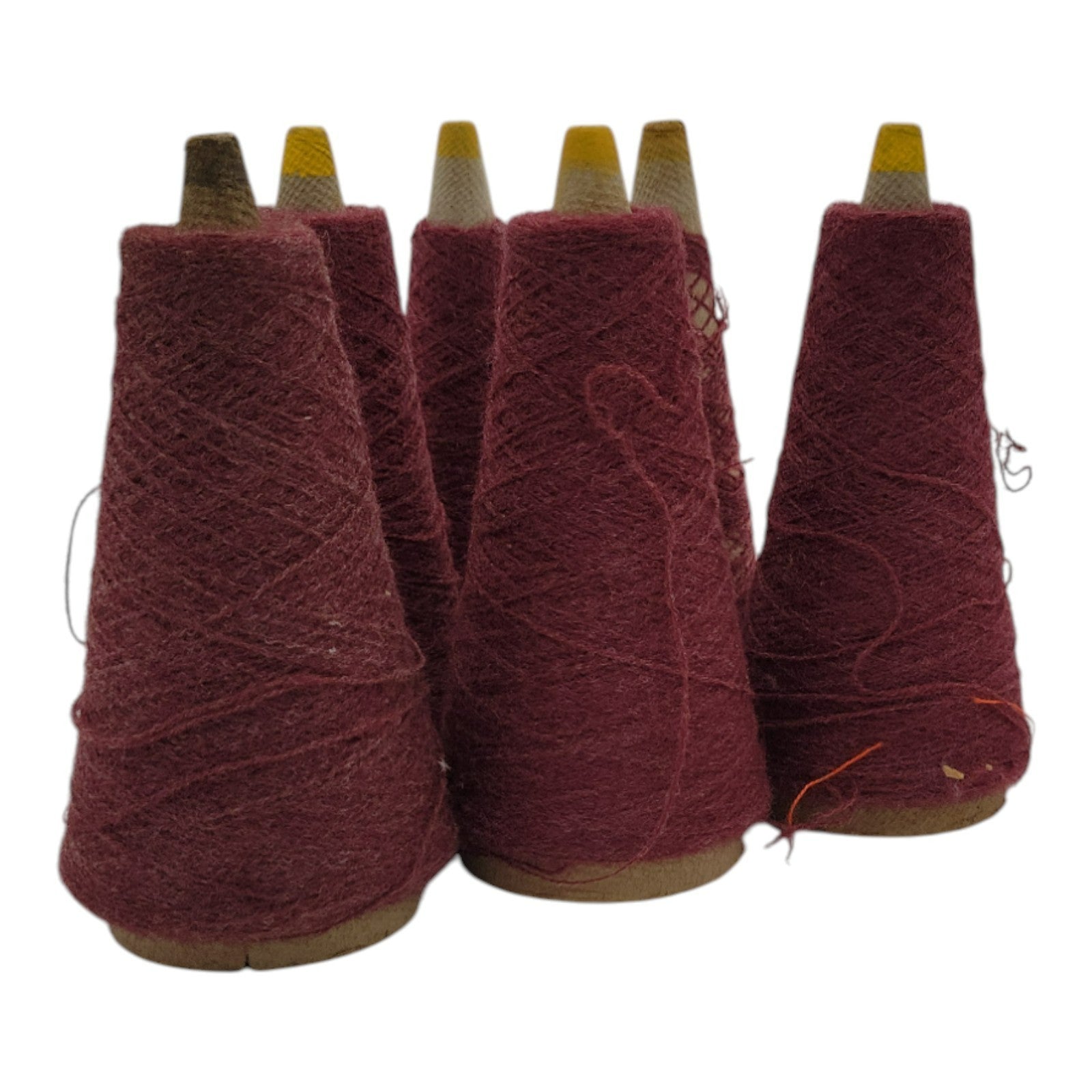 Vintage Templon 2/24 Berry Heather Yarn Cone Lot of 6