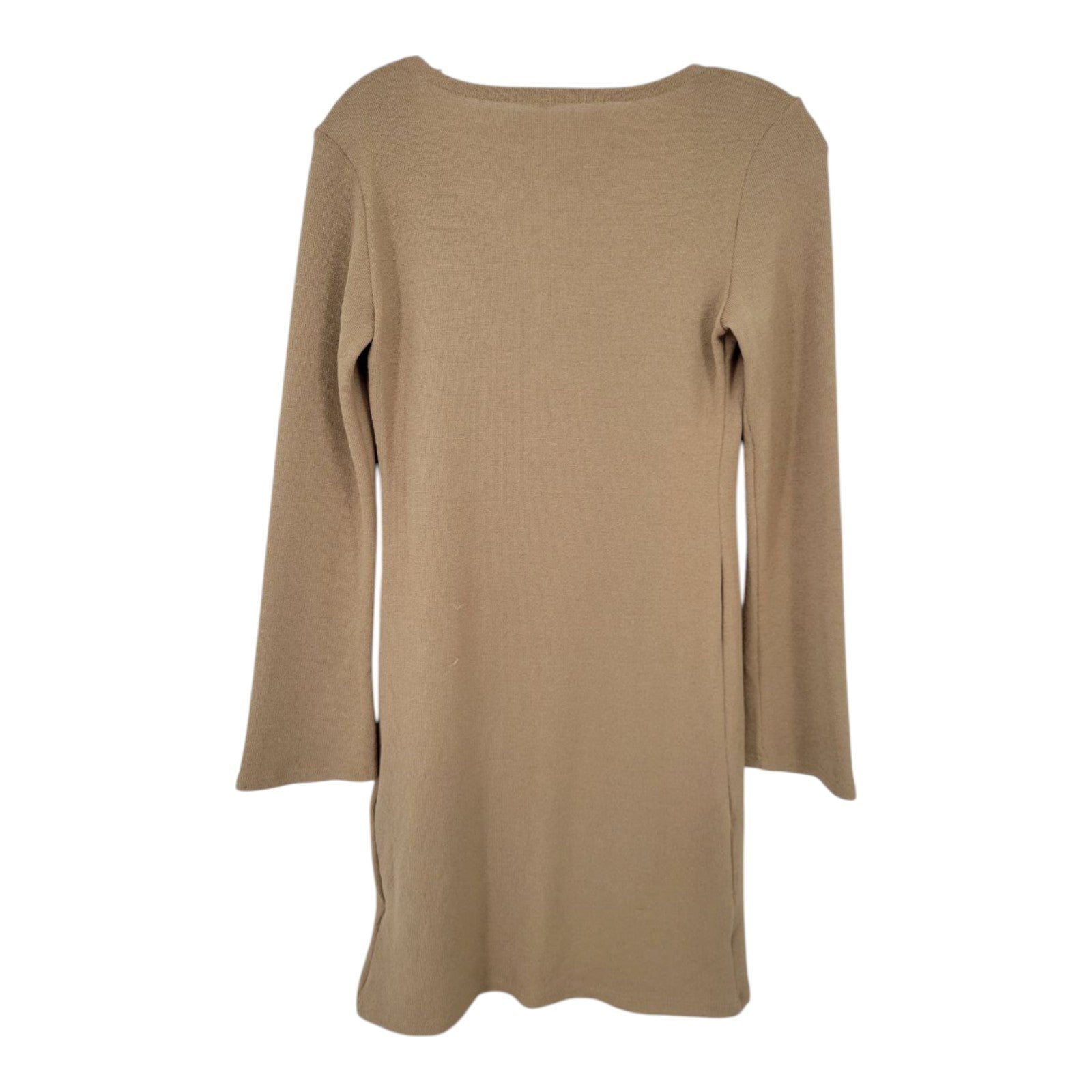 Forever 21 Women's Beige Knit Tie-Front Cardigan Sweater Dress Long Sleeve