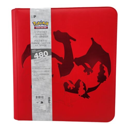 Ultra Pro Pokemon TCG Charizard 12 Pocket Padded Zipper Binder 480 Cards Red