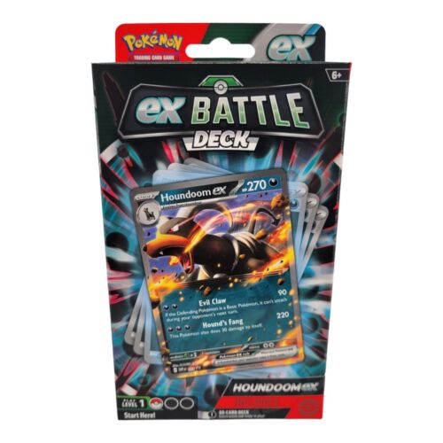 Pokemon TCG ex Battle Deck Houndoom ex 60 Cards Playmat Deck Box Metal Coin