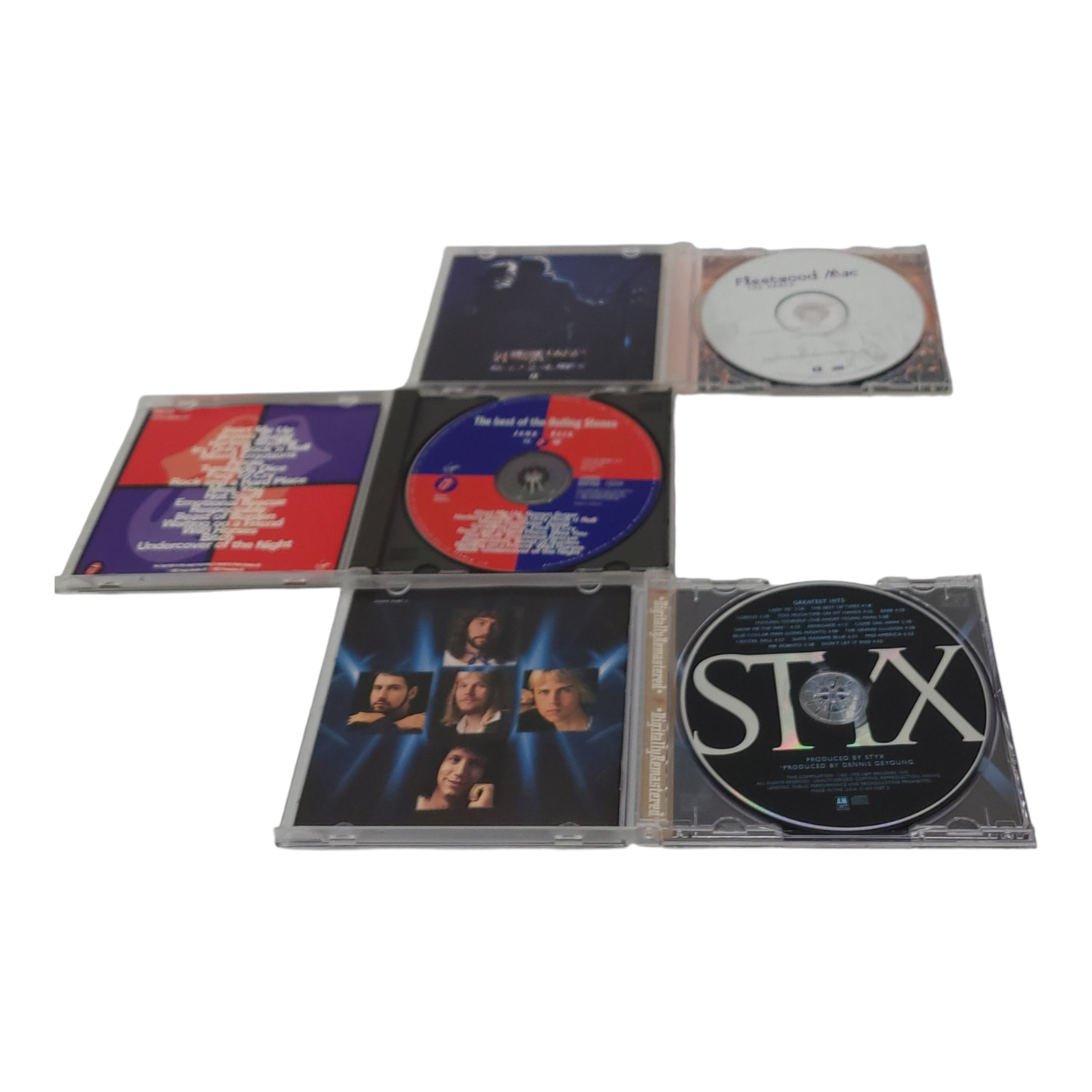 Fleetwood Mac The Rolling Stones Styx 3 CD Music Bundle