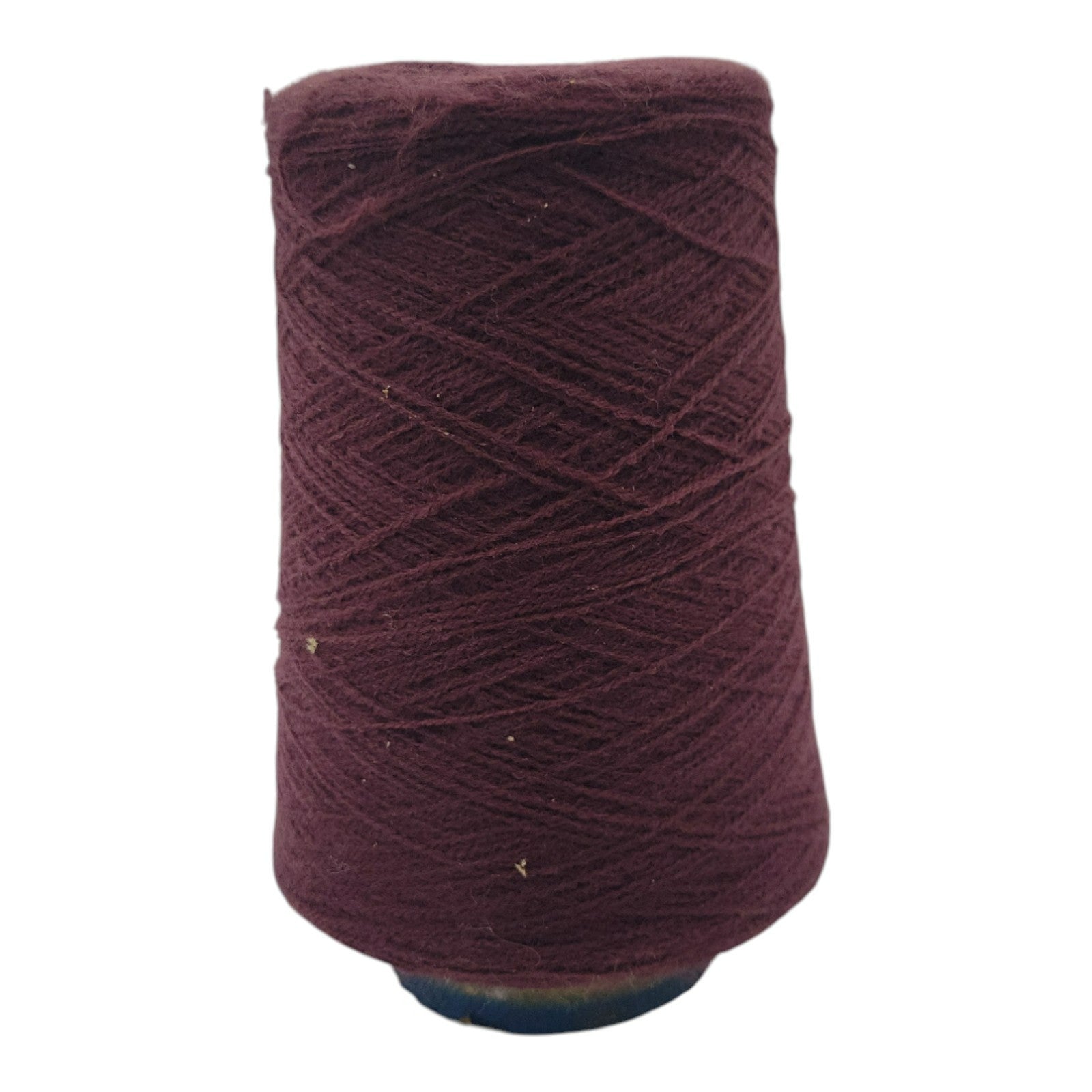 Vintage Burgundy Cone Yarn Wool Blend Knitting and Weaving Thread 50% Left
